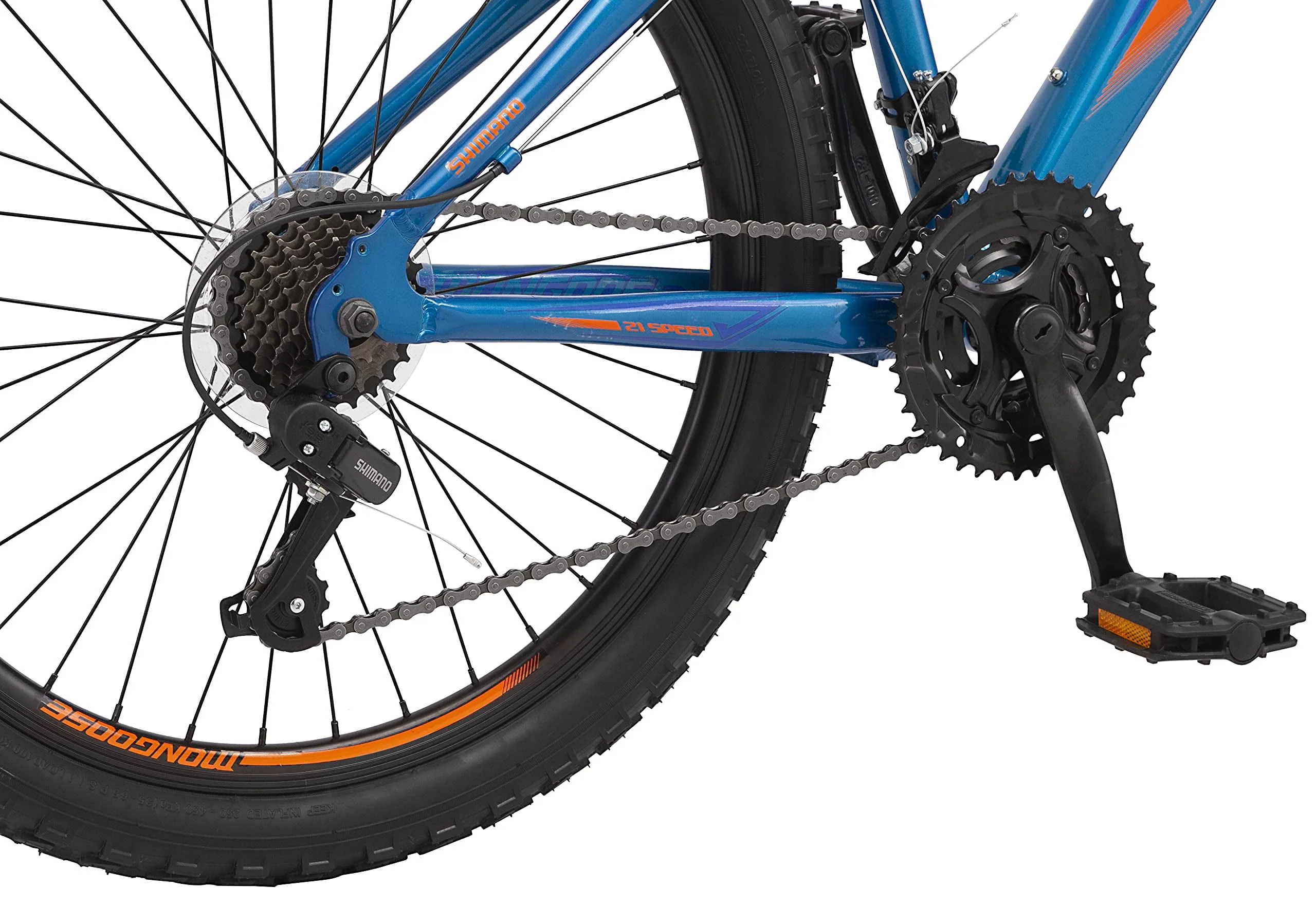 Mongoose Boys' Flatrock 24 in Mountain Bike, Blue