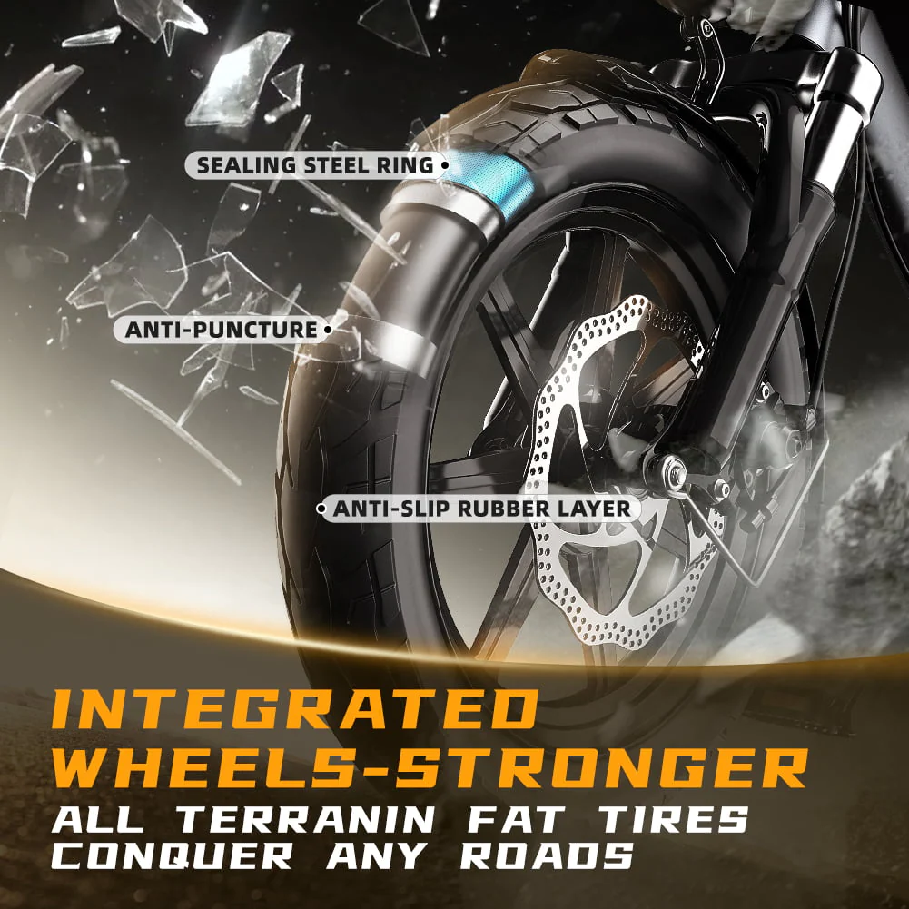 Folding Electric Bike,500W 48V 18AH Battery,19 MPH Electric City Road Bicycle,Grey