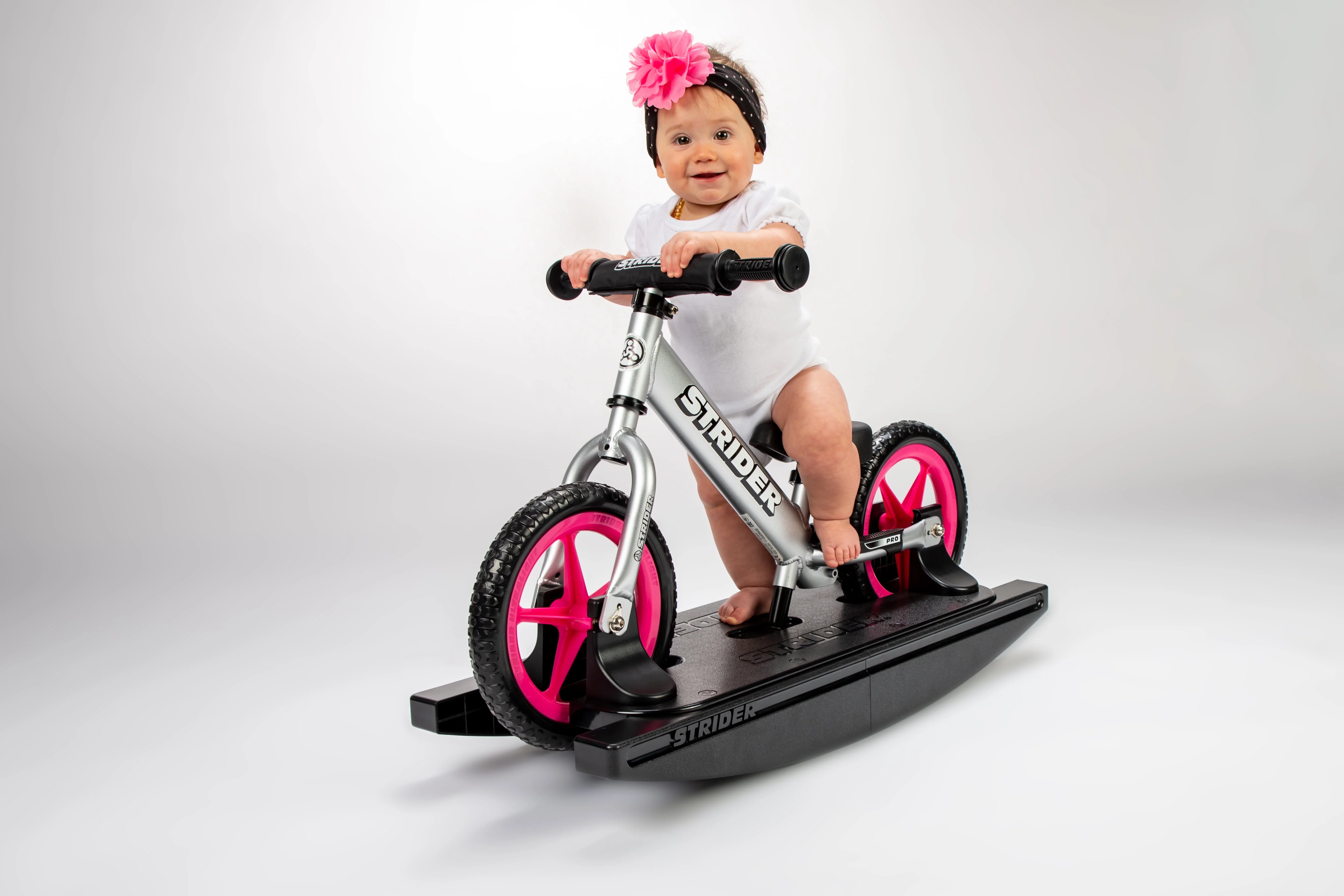 Strider - 12 Pro 2-in-1 Rocking Balance Bike, Ages 6 months to 5 Years - Silver