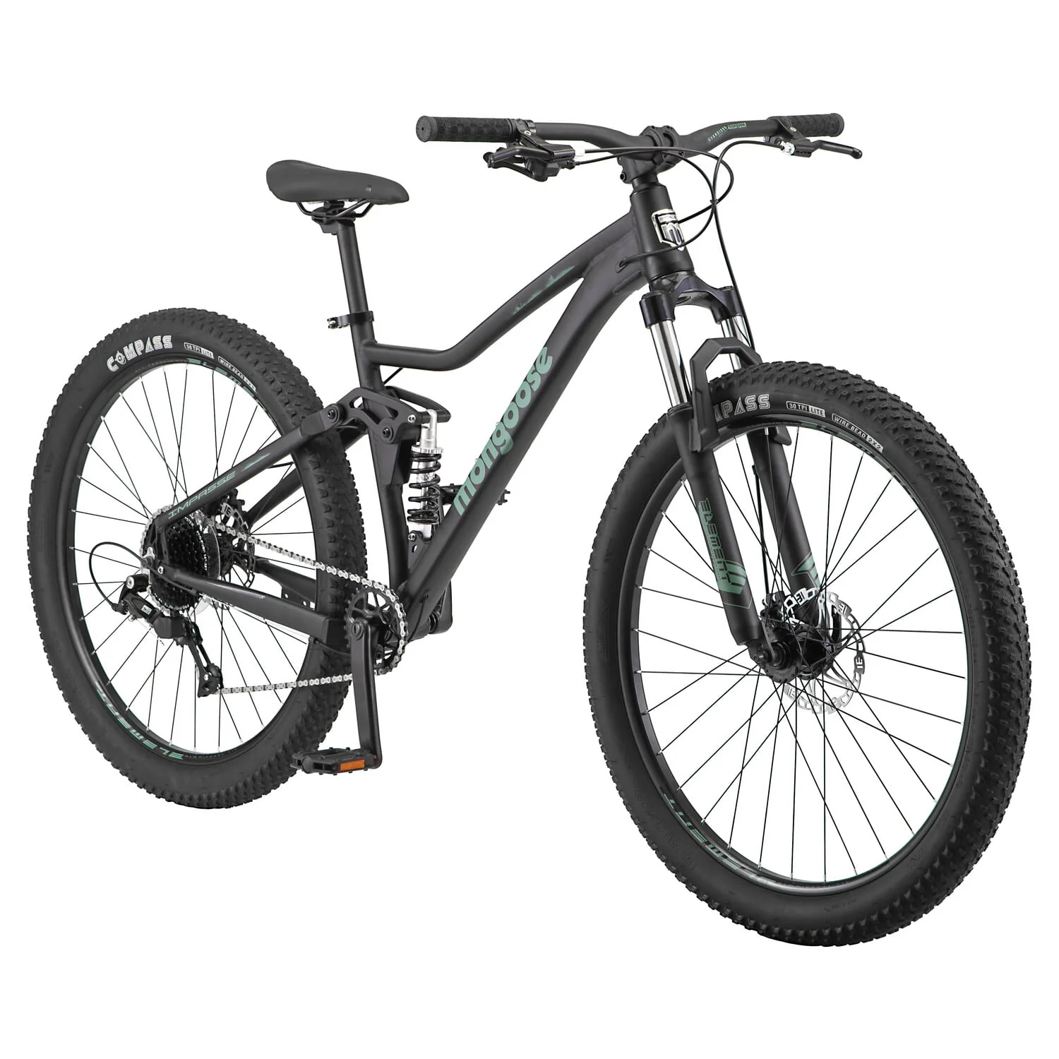 Mongoose Mongoose Impasse Dual Suspension Mountain Bike, 27.5 - Inch Wheel, Matte Black