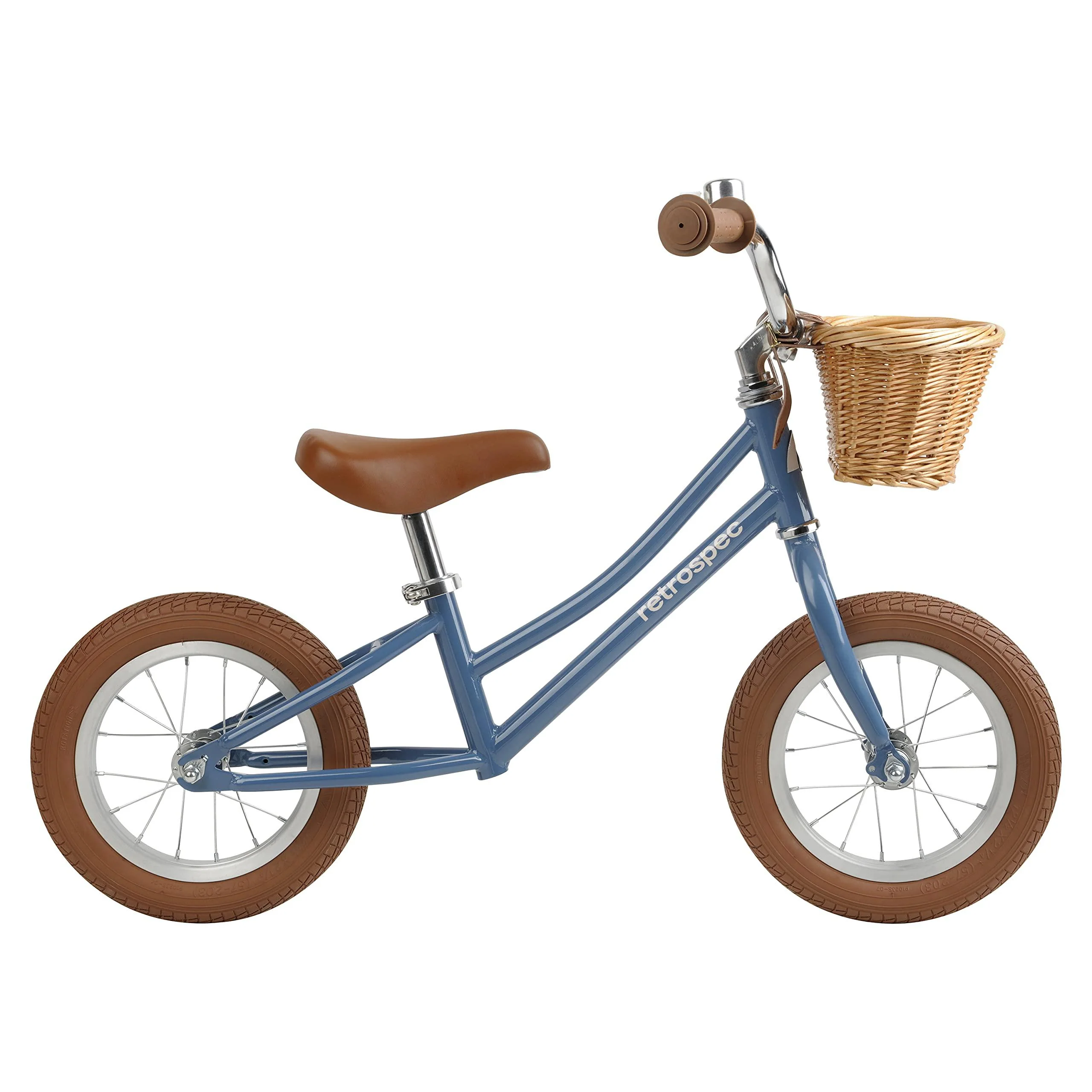 retrospec baby beaumont kids&s; balance bike for toddlers, no pedals, air filled tires (2-3 yrs) -12 inch, navy blue