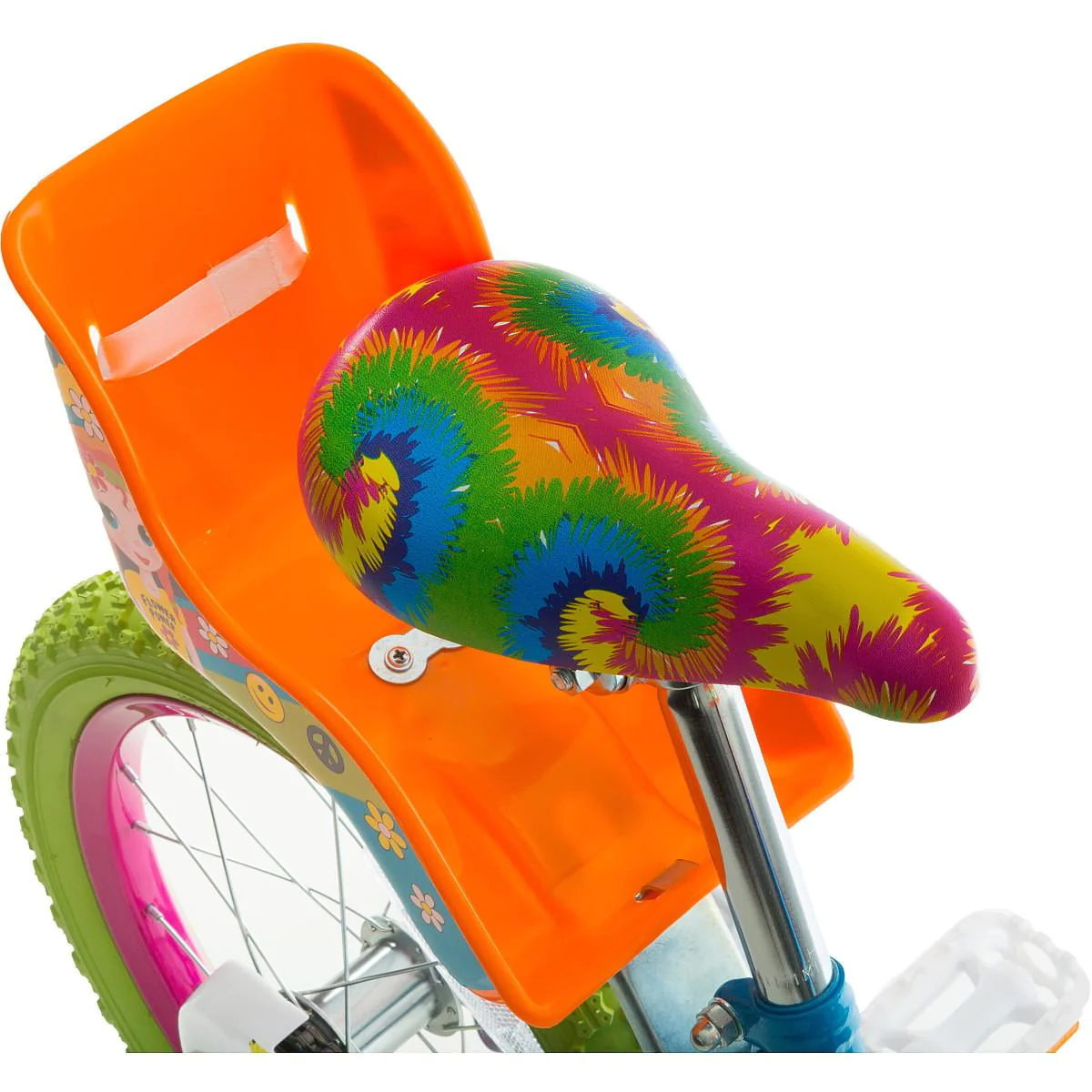 Titan Girl's Flower Power Princess 16 In. BMX Bike with Training Wheels, Doll Seat, Basket and Streamers