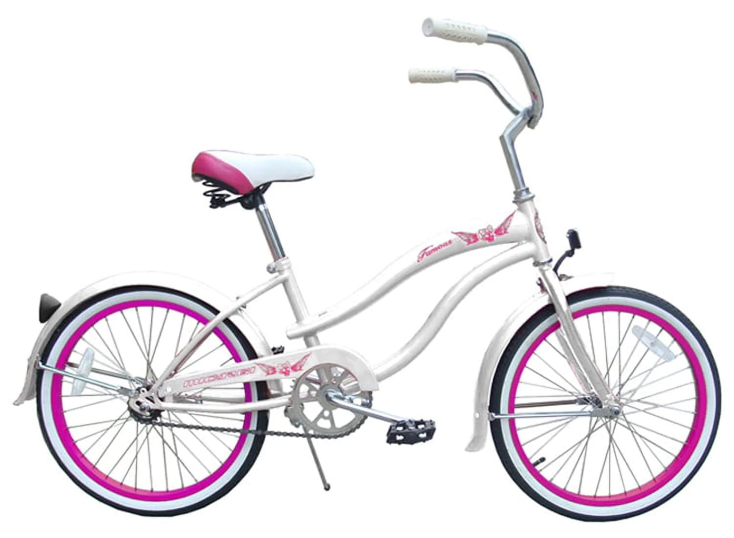 Micargi 20 In. Famous Kid's Size Bike Cruiser, Purple, White and Blue