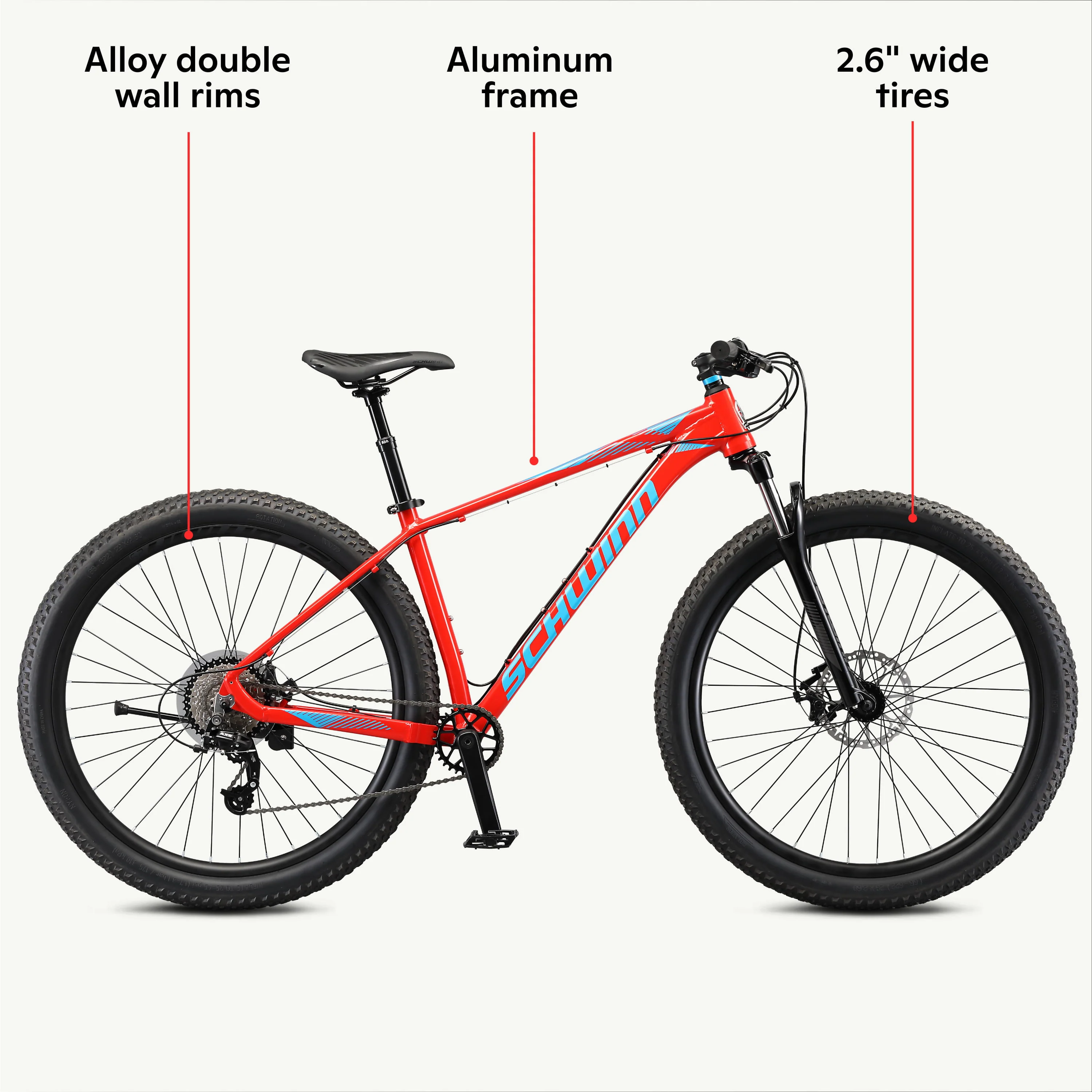 29-in. Axum DP Mens Mountain Bike, Red, 19-in. Frame