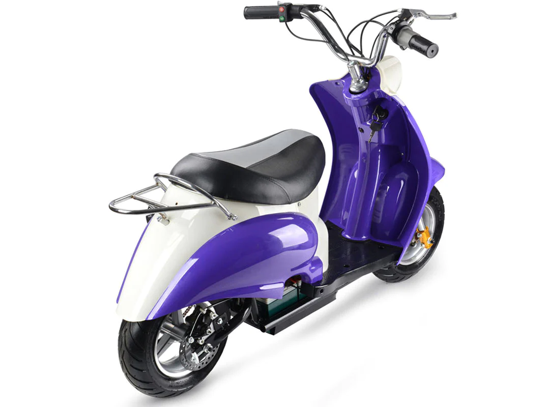 MotoTec 24V Electric Moped - Purple