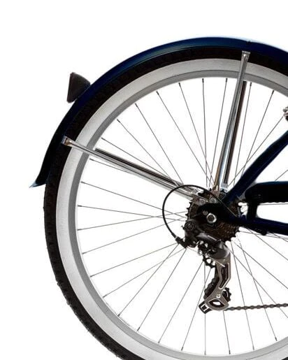 Wonder Wheels Beach Cruiser Shimano Tx-35 7 Speed Bicycle, Bike, V-Brake Stainless Steel Spokes One Piece Crank Alloy Pink Rims 36H W/ Fender - Matte Black