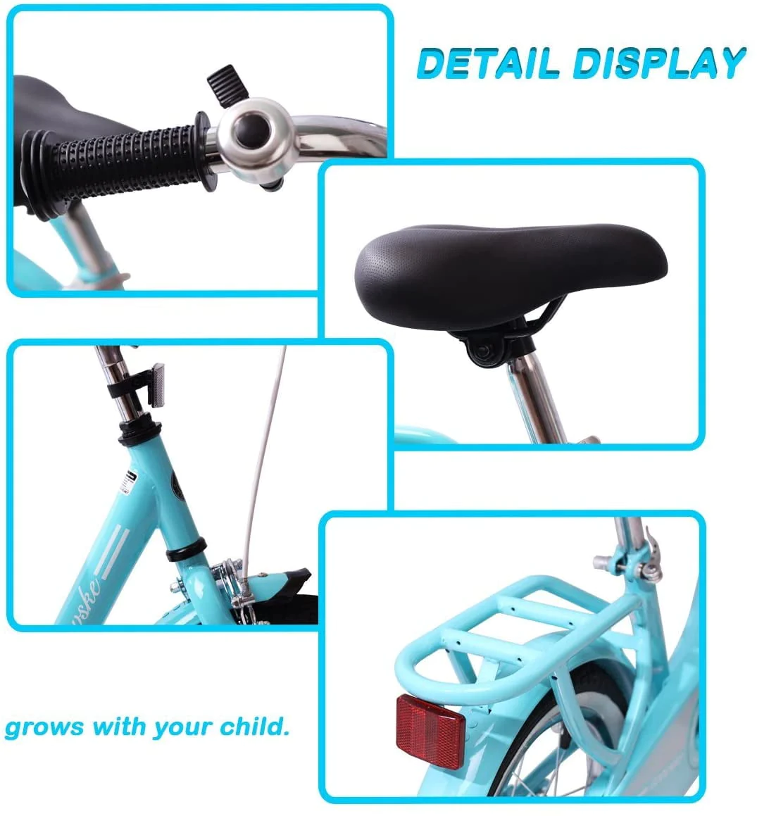 Coewske Kids Bike 14 inch Boys Girls Bicycle with Training Wheels, Blue