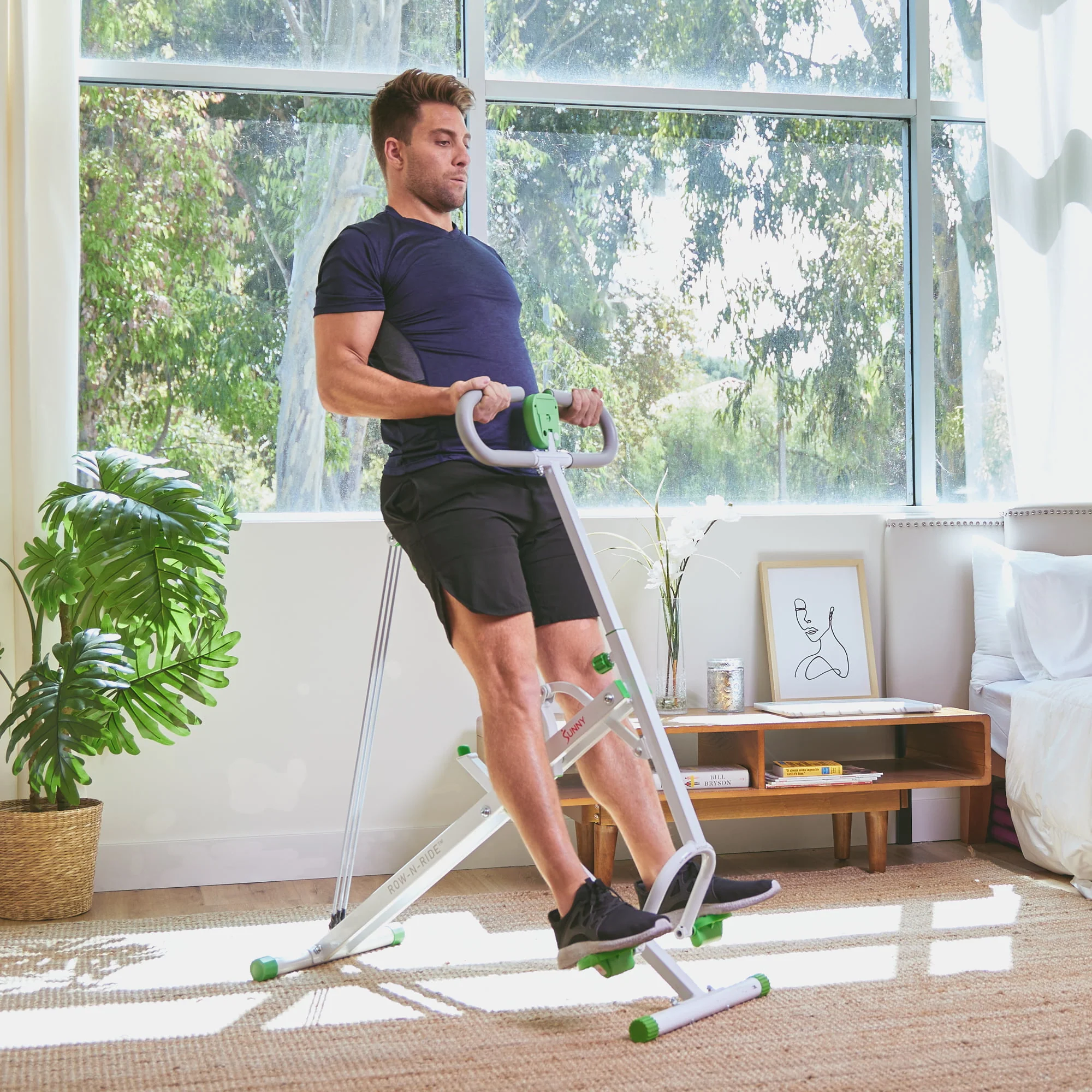 Sunny Health & Fitness Upright Row-N-Ride® Exerciser in Green - No. 077G