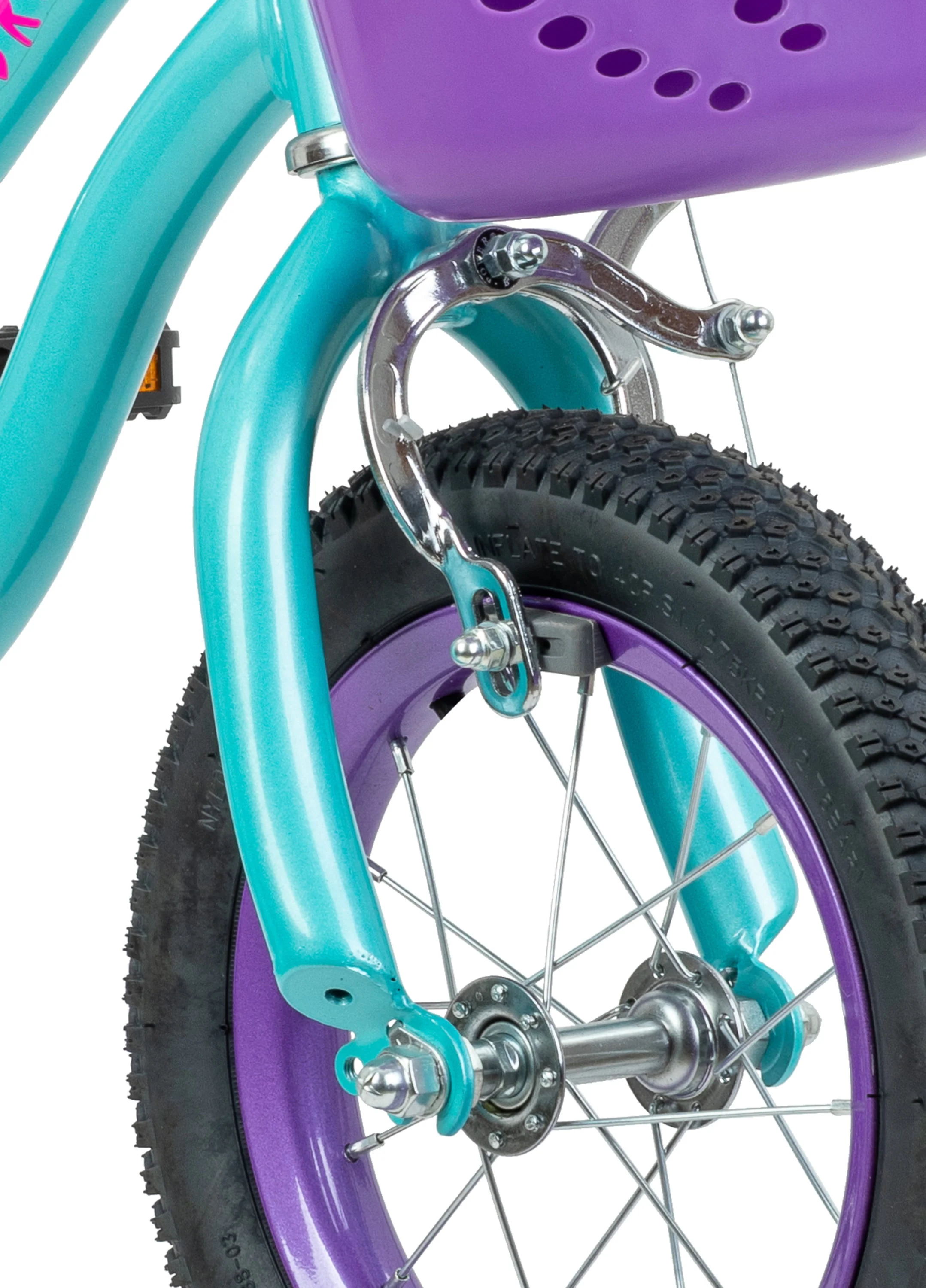 Schwinn 12-in. Breeze Girls Kids Bike with Basket, Teal & Purple