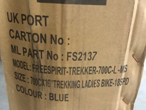 Trekking Ladies Bike 700c Wheel Hybrid 18 Speed Blue 2021 Freespirit Trekker 16"