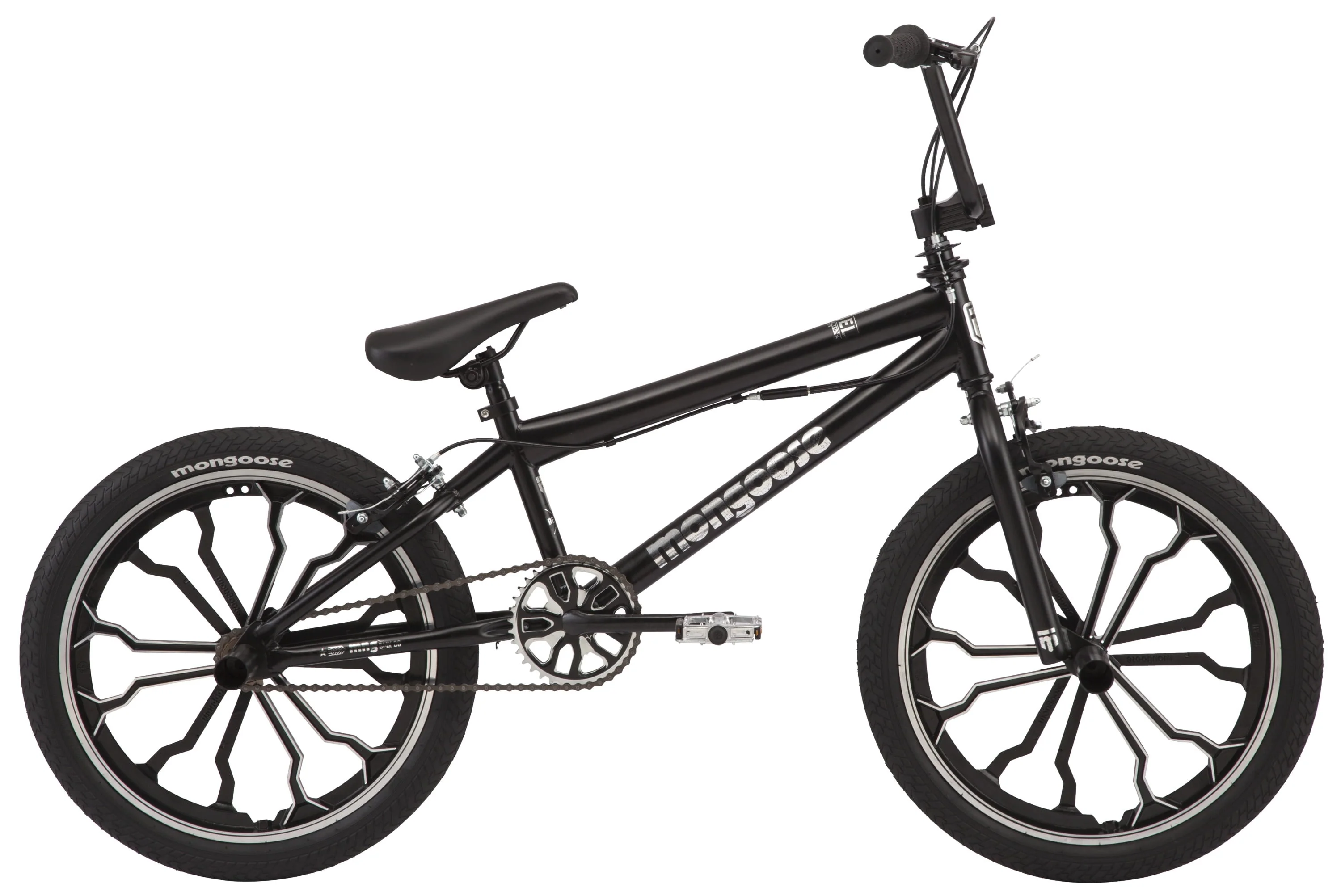 Mongoose Rebel Boys 20 inch Kids BMX Bike, Ages 7-13, Black