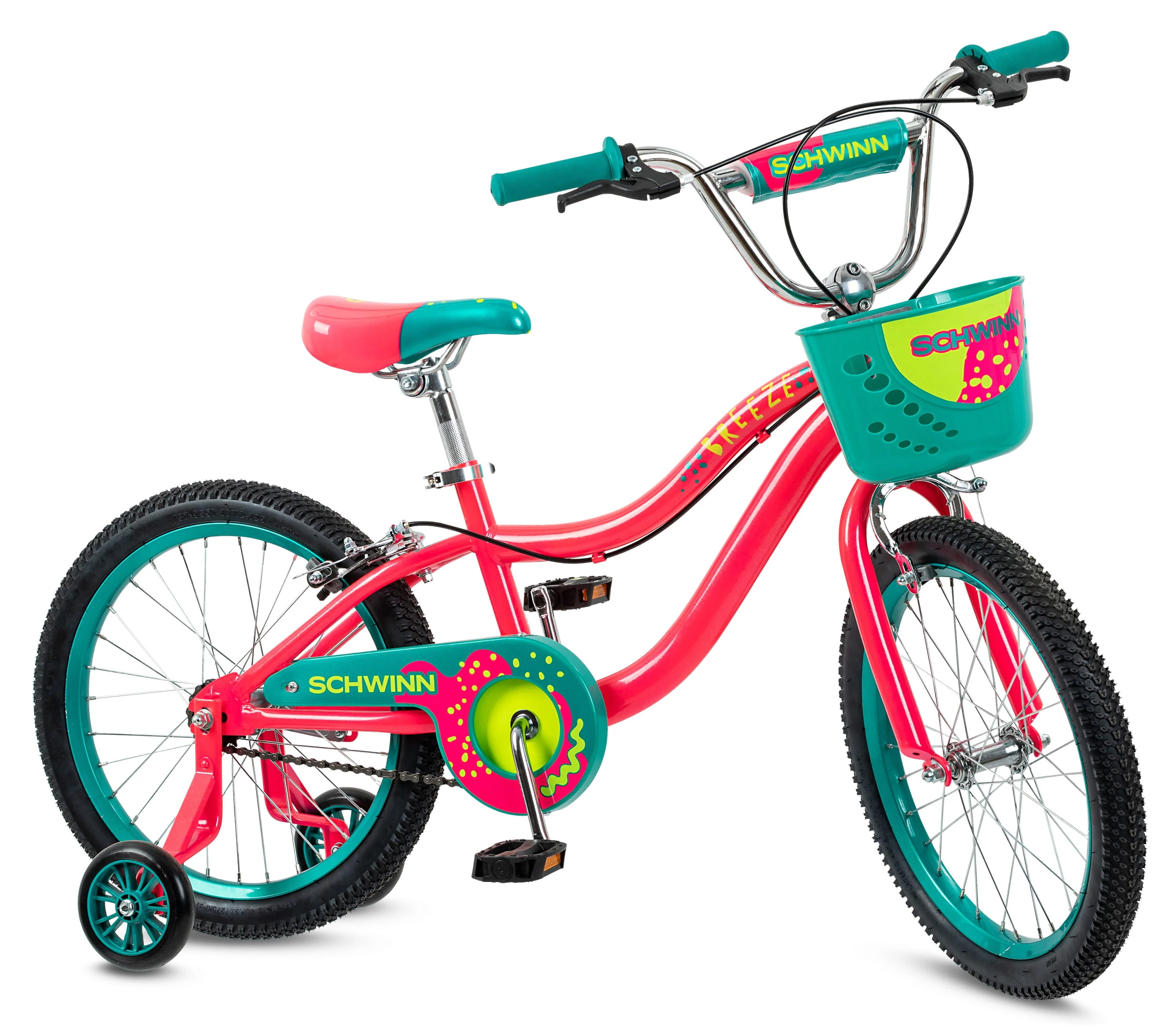 18-in. Breeze Girls Kids Bike with Basket, Pink
