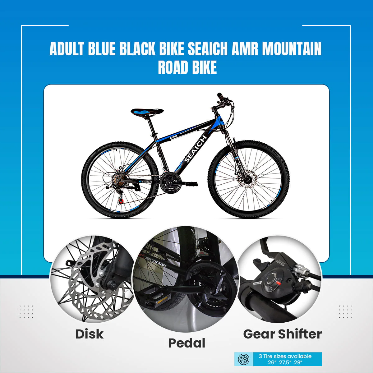 Adult Blue Black Bike SEAICH AMR 29