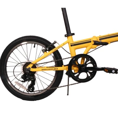 ZiZZO Campo 7 Speed 20" Folding Cruiser Bike - Yellow