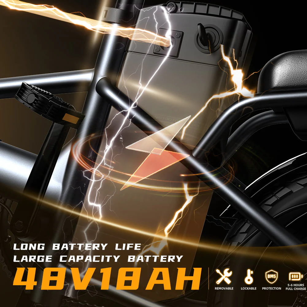 Folding Electric Bike,500W 48V 18AH Battery,19 MPH Electric City Road Bicycle,Grey