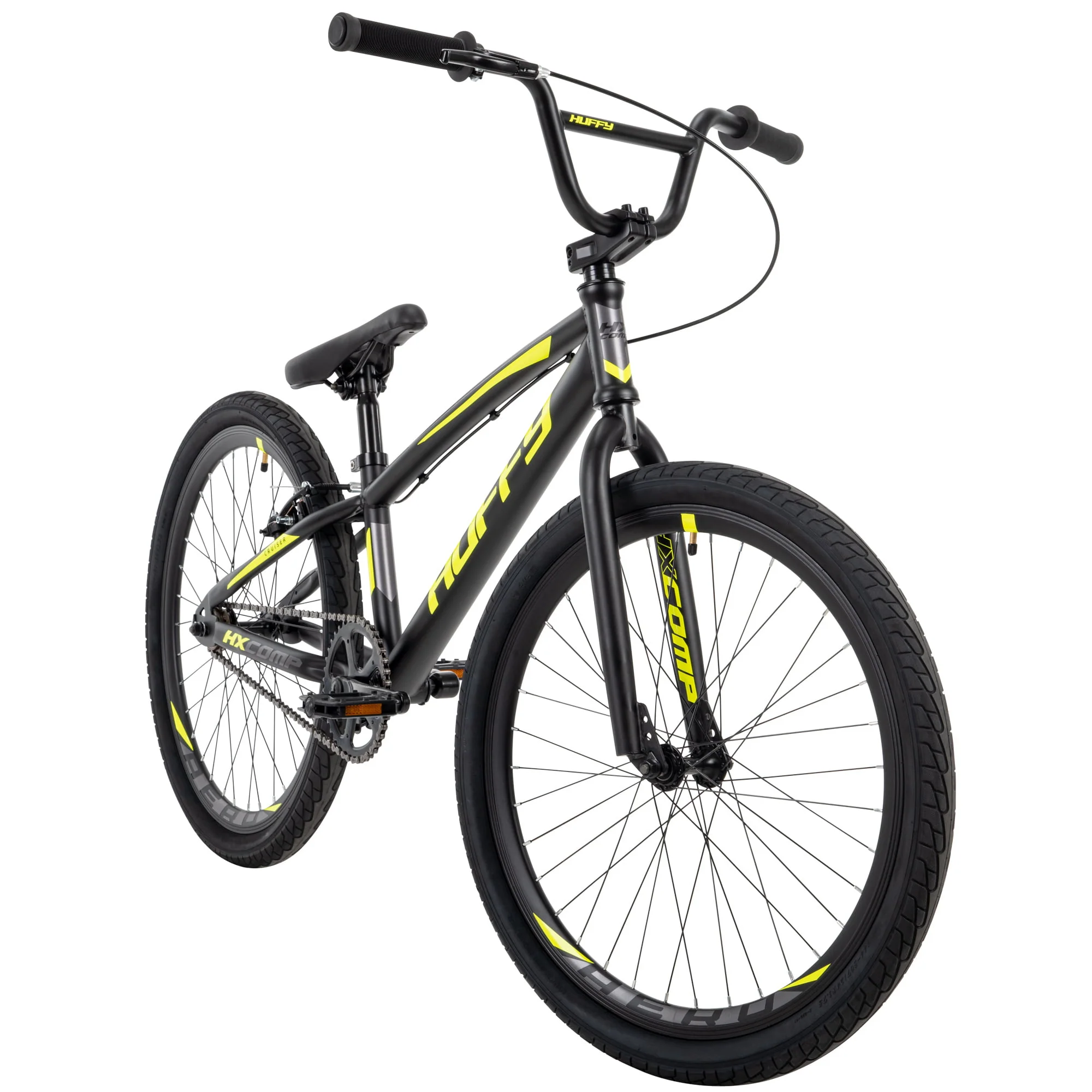HX Cruiser 24-inch BMX Bike for Boys, Black/Yellow