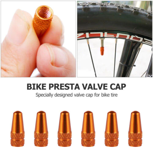 VORCOOL 6 Pcs Aluminum Alloy French Caps for MTB Road Bike Mountain Bike Tyre