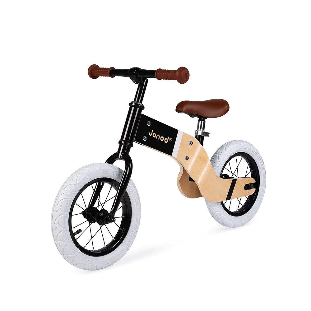 janod wooden adjustable deluxe balance bike - ages 3+ - j03281