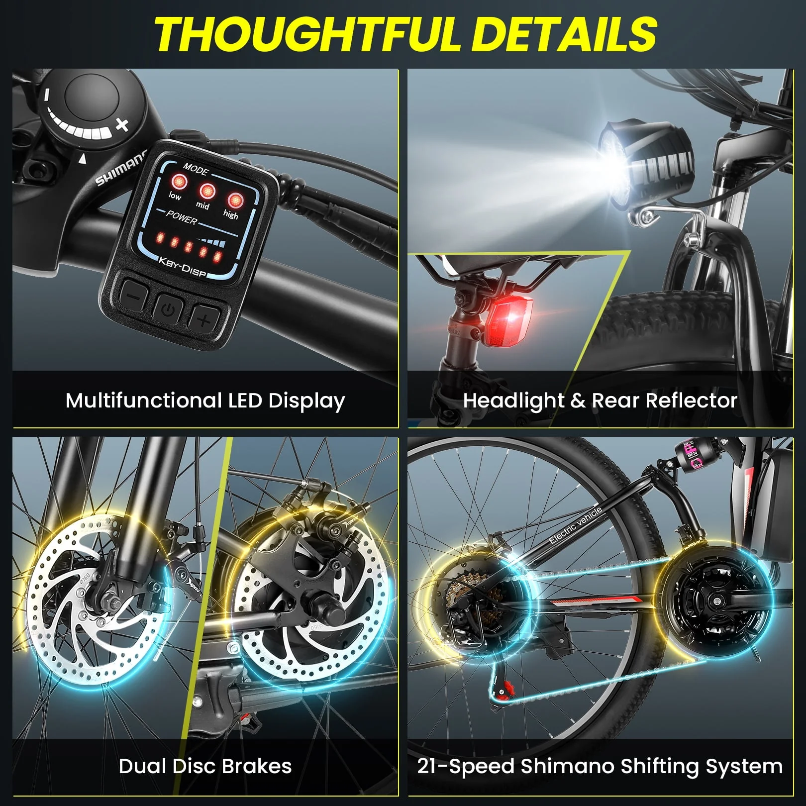 Gocio Adult Electric Bicycles Foldable Ebike, 500W 26