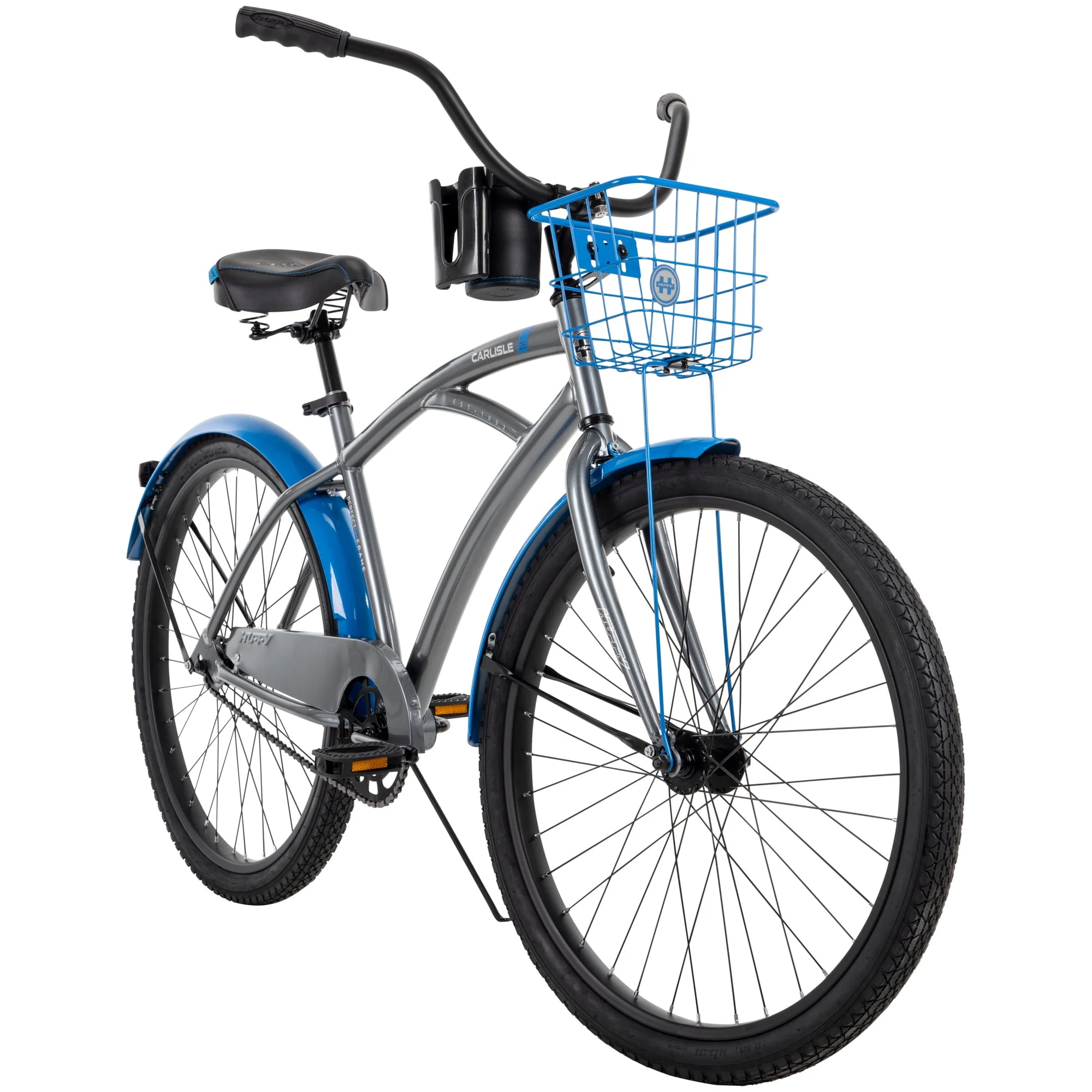 Huffy Carlisle 26-In. Cruiser Bicycle for Men, Gray and Blue