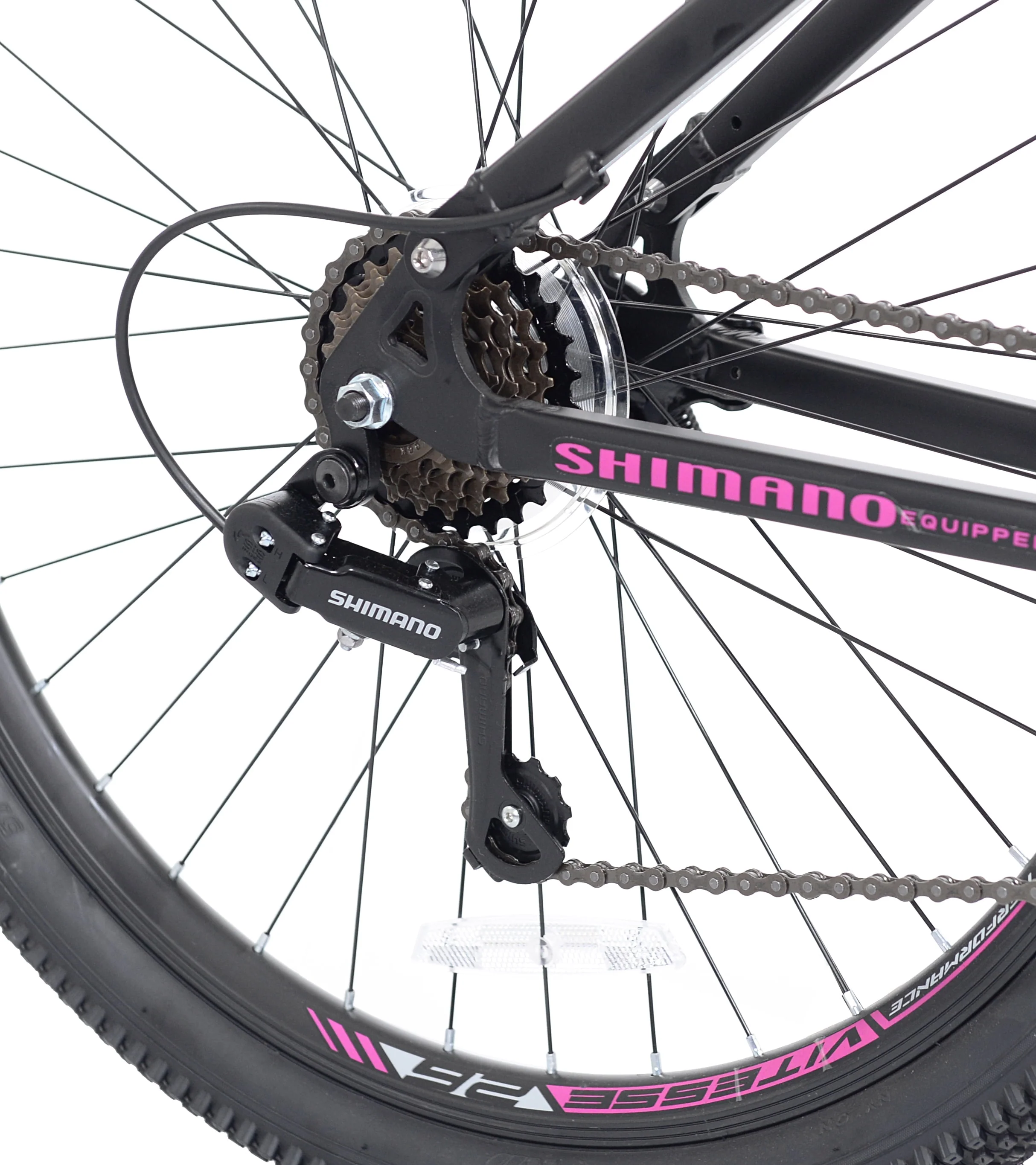 Genesis 26 In. Maeve Women's Mountain Bike, Black and Pink