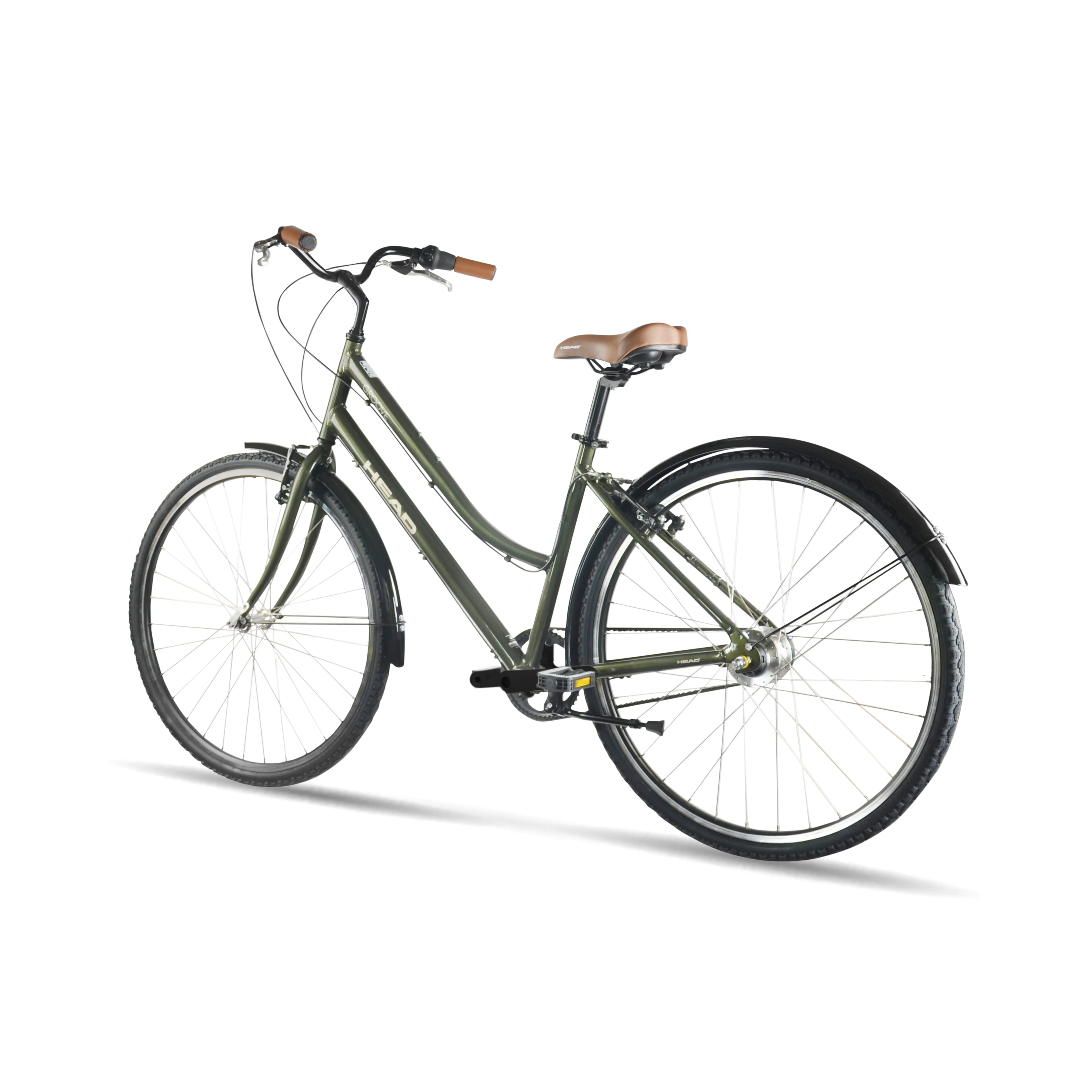 HEAD Groove 700c Belt Drive City Bike, Small, Moss Green