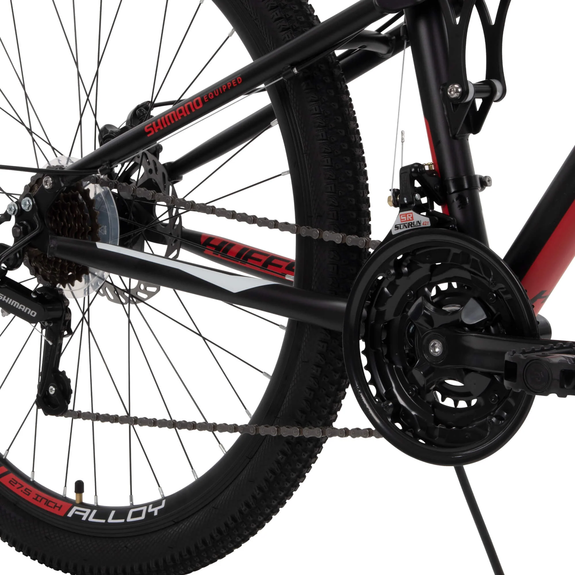 27.5 Inch Oxide Mens Mountain Bike, White - Dual Suspension 21-Speed