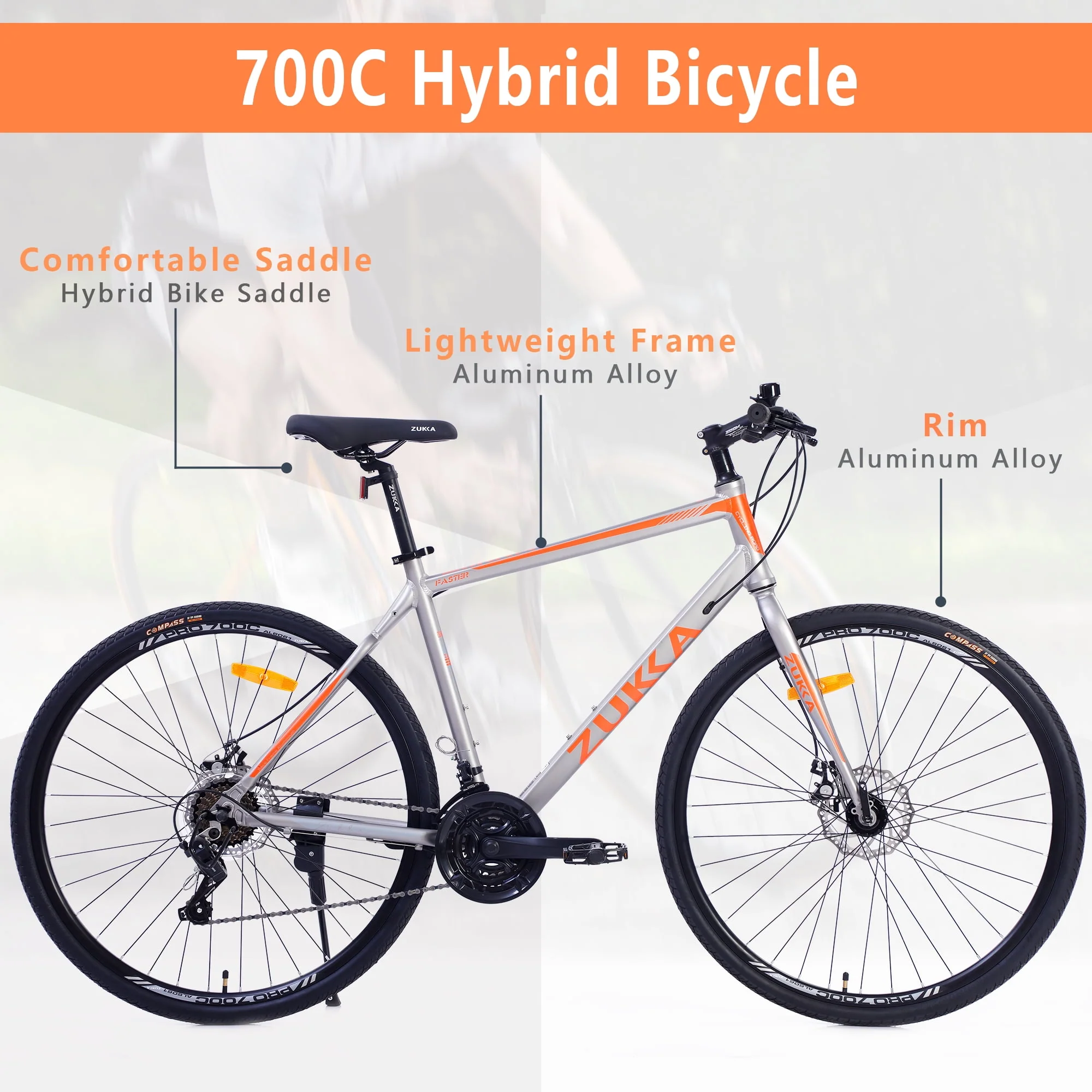 Best 21 Speed Hybrid bike Disc Brake 700 C Road Bike For men women's City Bicycle