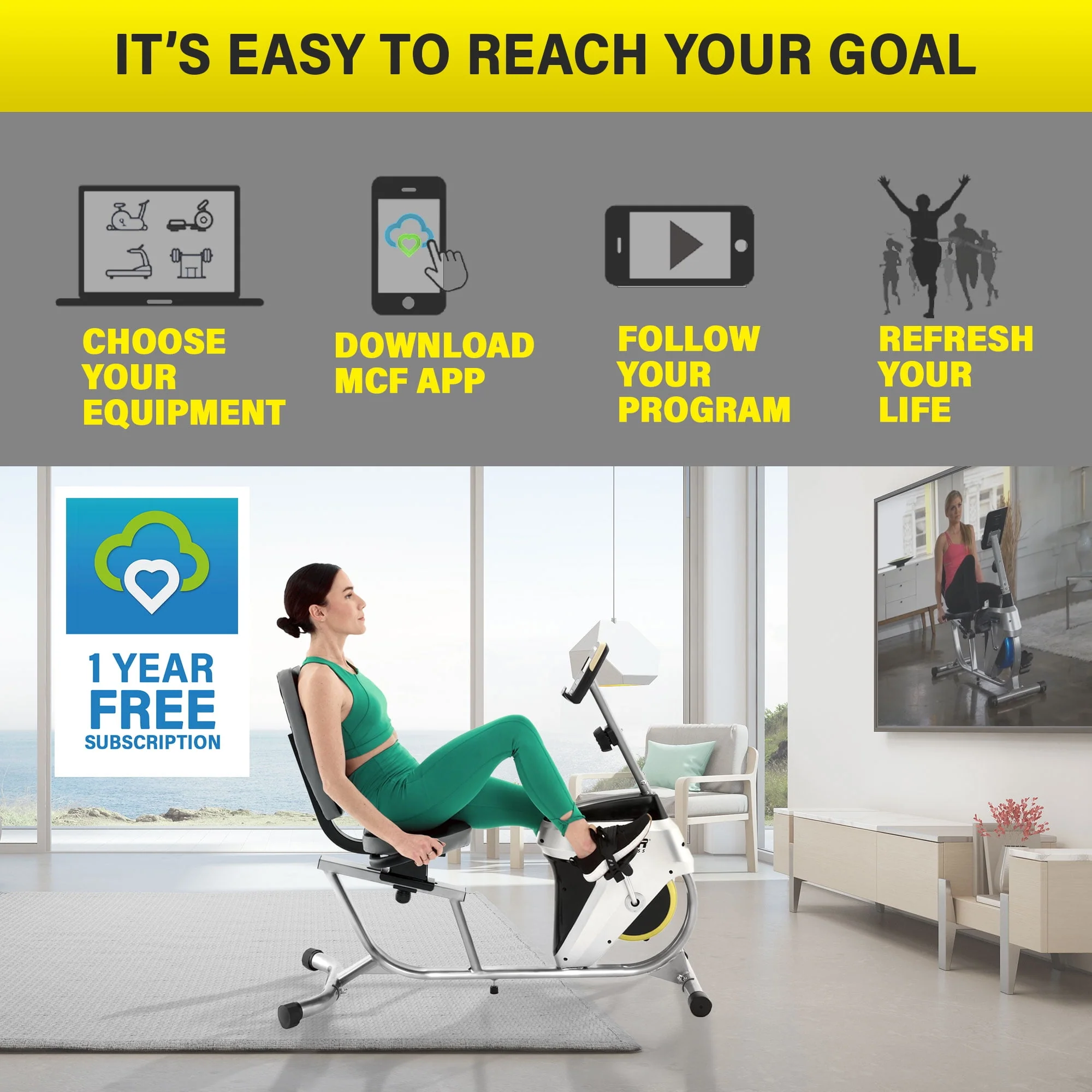 Progear Recumbent Exercise Bike Magnetic Tension 