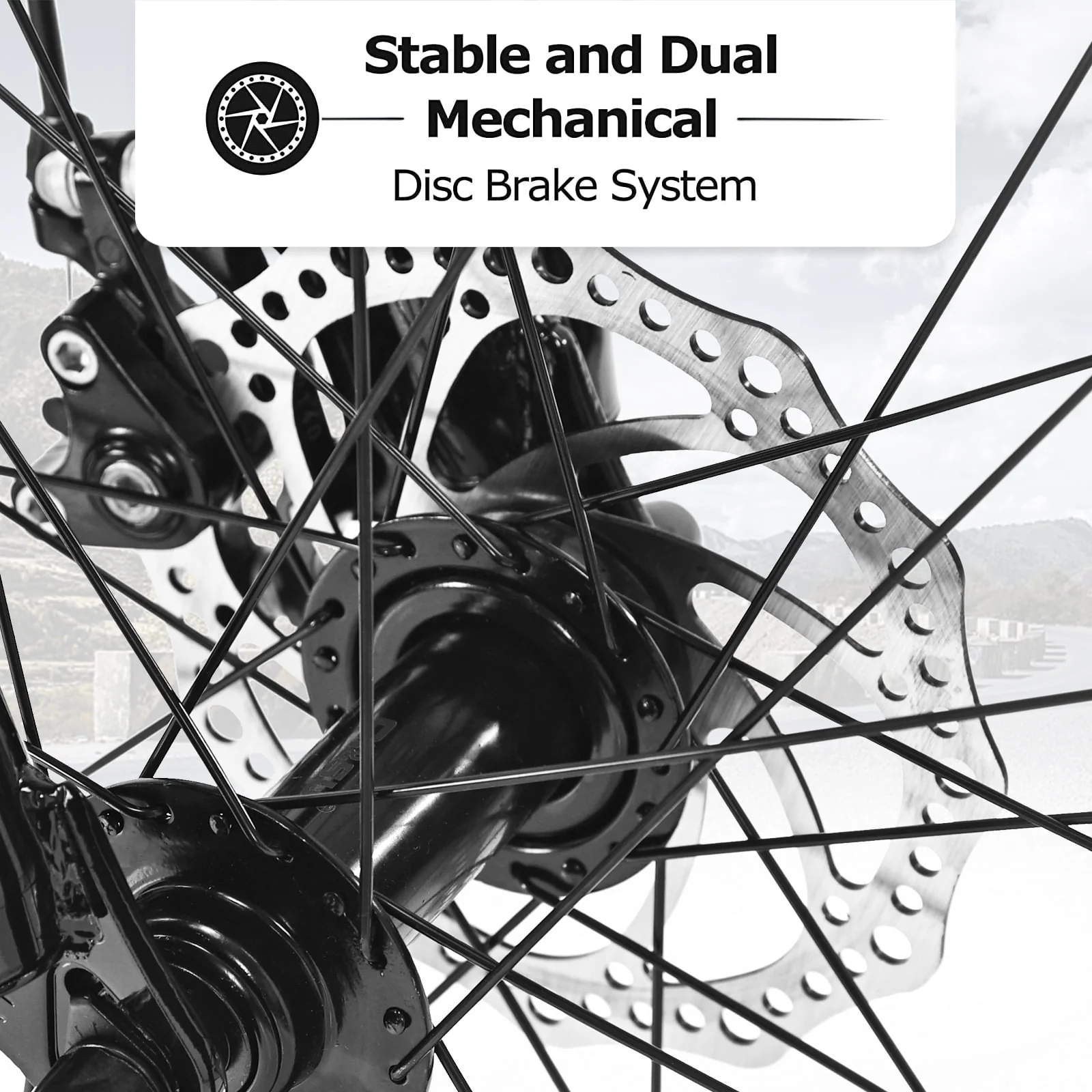 RedBrick Elecony 26 Inch Fat Tire Bike Adult/Youth Full Shimano 21 Speed Mountain Bike, Dual Disc Brake, High-Carbon Steel Frame, Front Suspension, Mountain Trail Bike, Urban Commuter City Bicycle