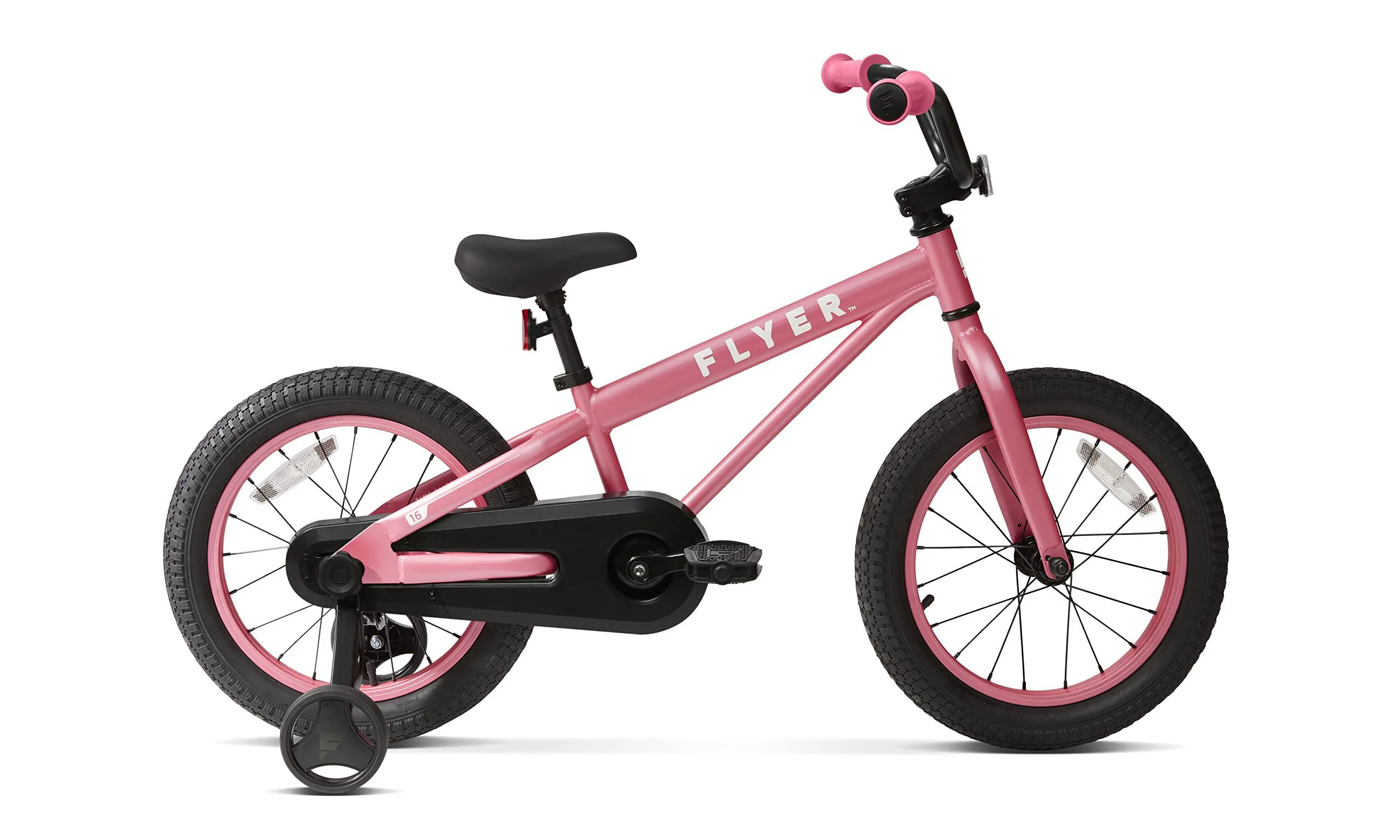Radio Flyer flyer 16 kids bike, pink toddler and kids bike, 16 inch wheels, training wheels included, boys and girls ages 4-6 years old,