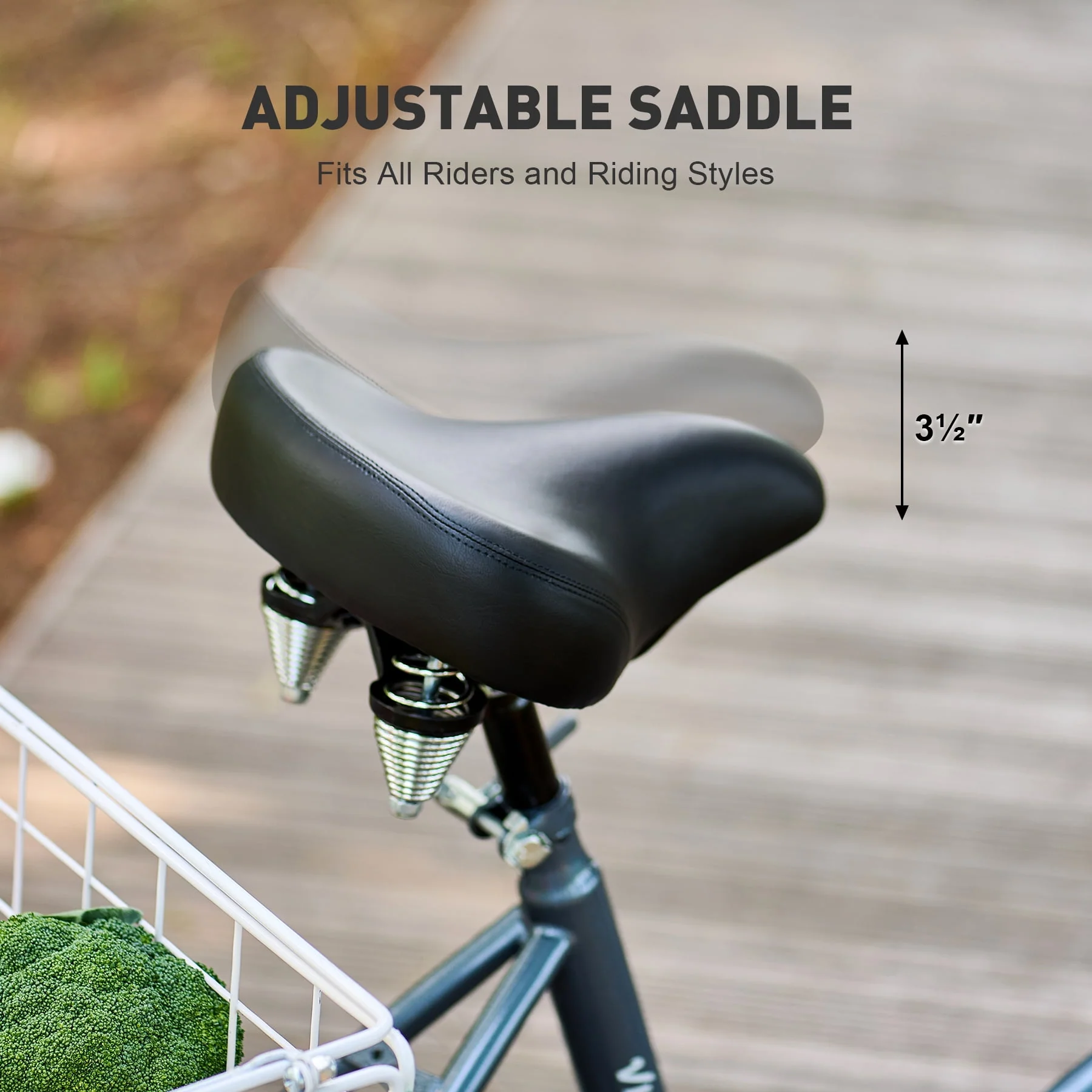 VIRIBUS 24 Inch Adult Exercise Trike 7 Speed with Front Rear Basket Matte Gray