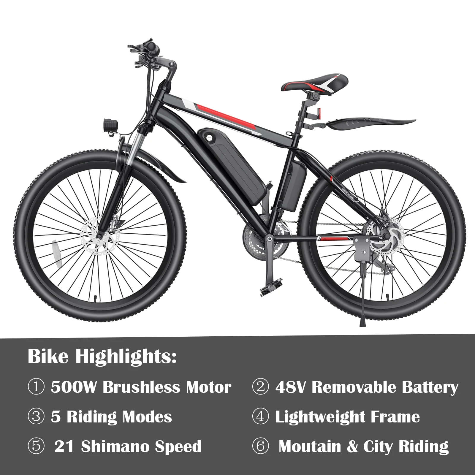 Gocio 500W Electric Bike 26