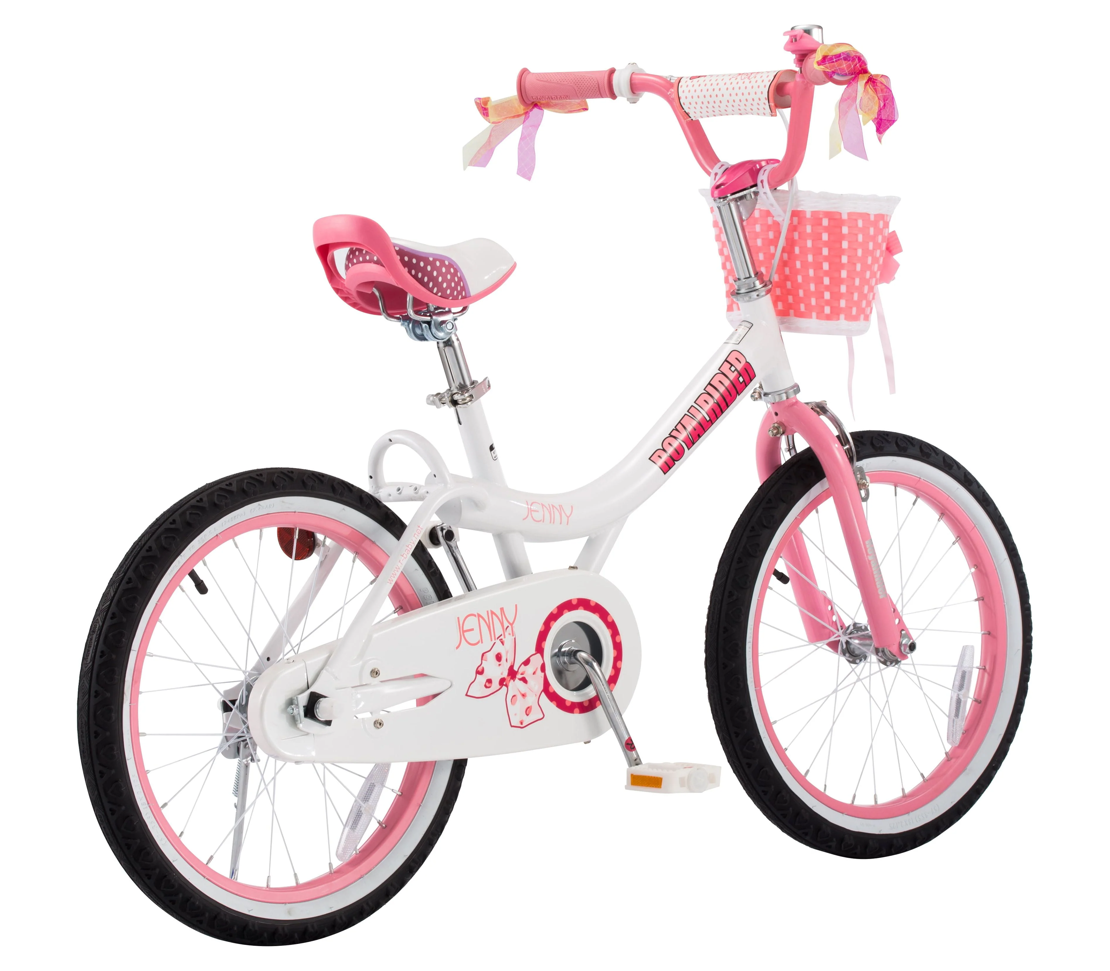 RoyalBaby Jenny Princess 18 inch Girl's Bicycle, White & Pink