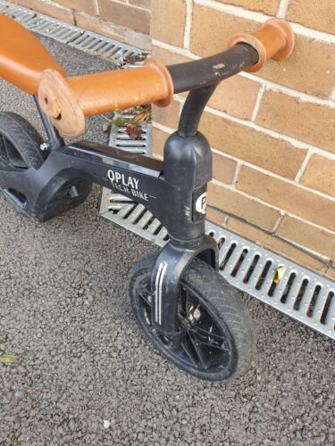 Q Play Tech Balance Bike Black Brown 10" Wheels Used Free UK Delivery