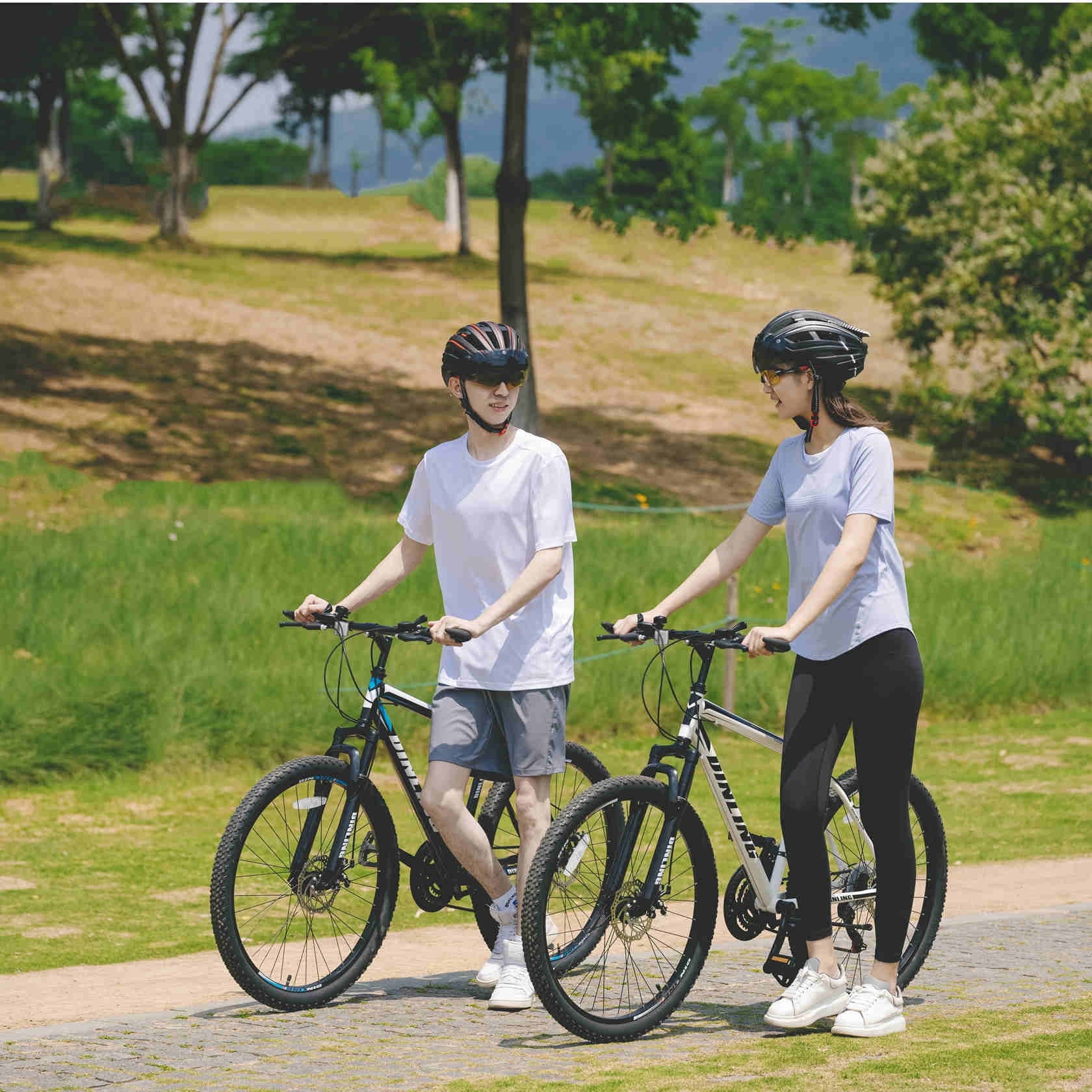 Dinling Mountain Bike, 21-Speed, 26-inch Mountain Bicycles, MTB Mens and Womens Black-blue