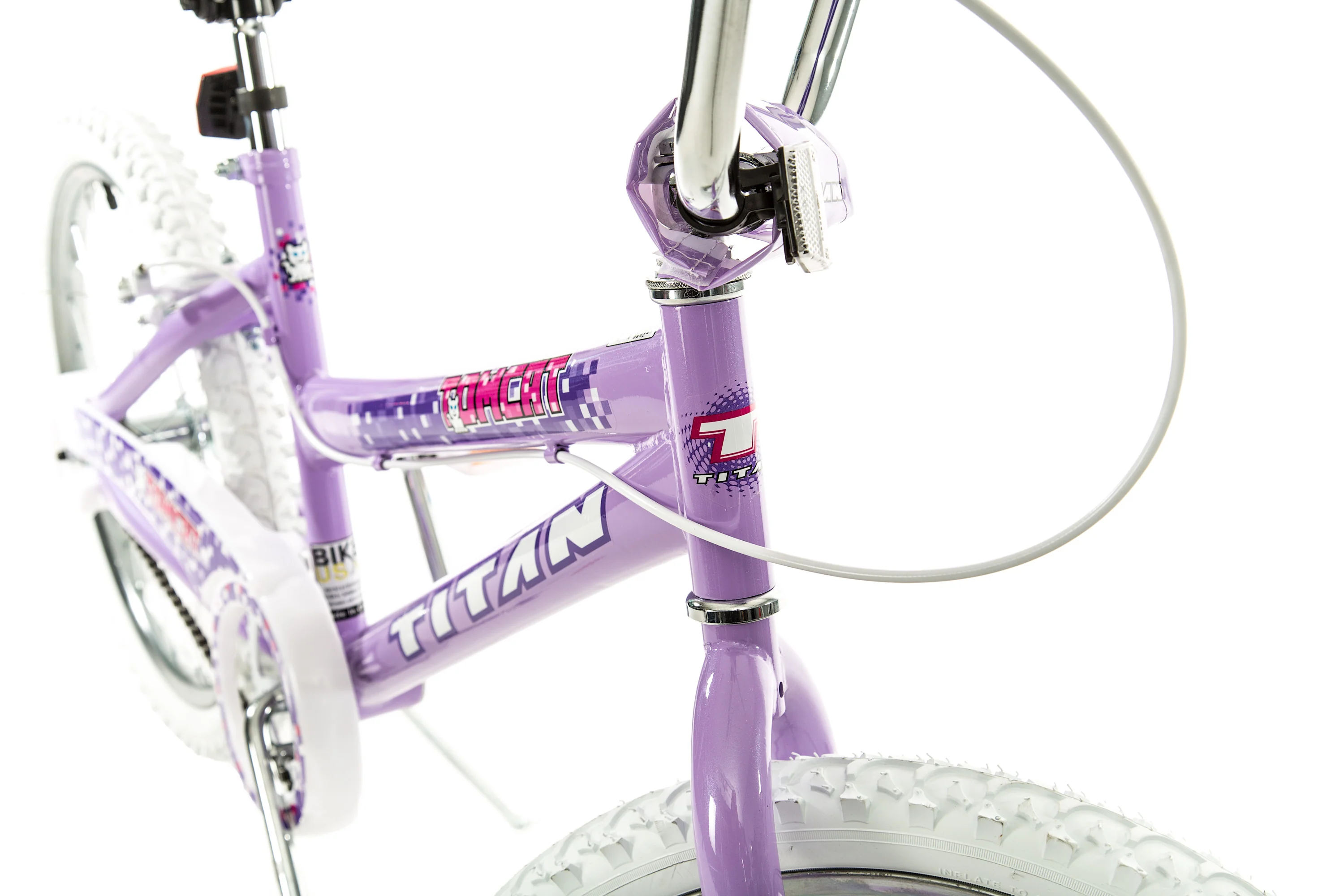 Titan #20141-89 Tomcat Girls BMX Bike with Pads, Lavender, 20-Inch Wheel