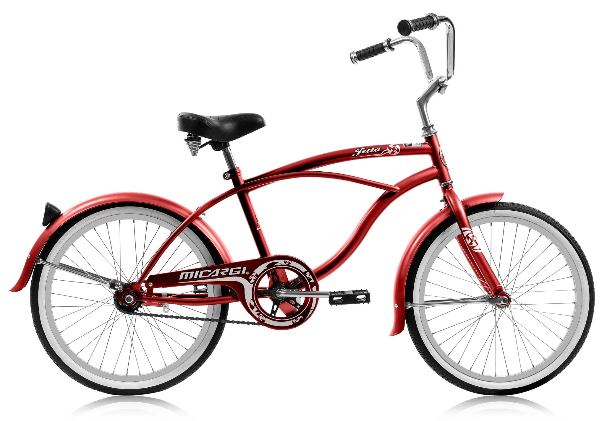Wonder Wheels 20 Ft. Beach Cruiser Coaster Brake Single Speed Bicycle, Bike, Stainless Steel Spokes One Piece Crank Alloy Rims 36 H - Red