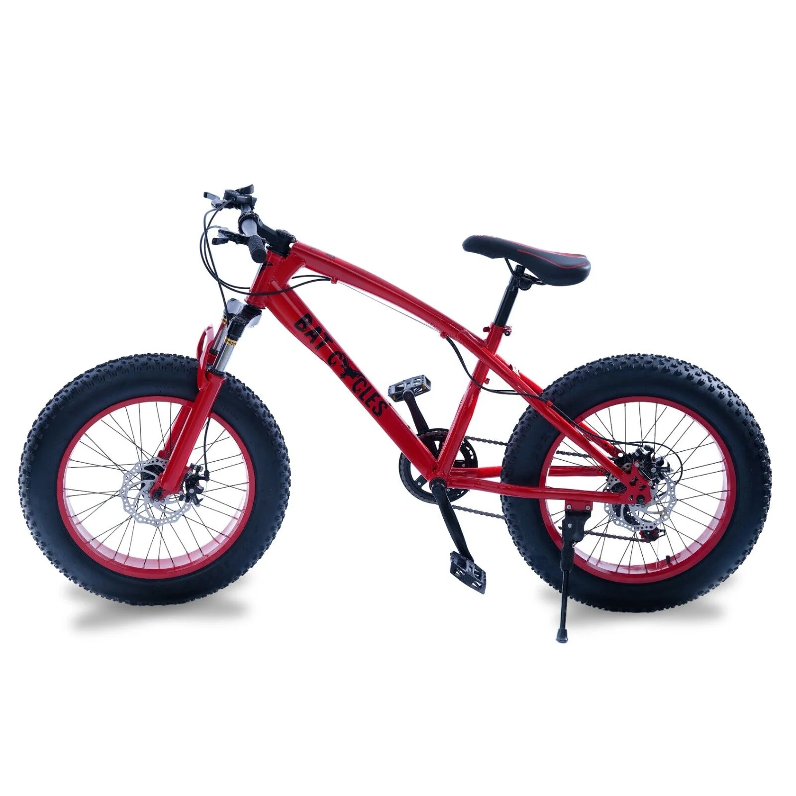 Bat Cycle X20 Red Kids Bike 20" Fat Tyre Bicycle Front Suspension 7 Speed Bike