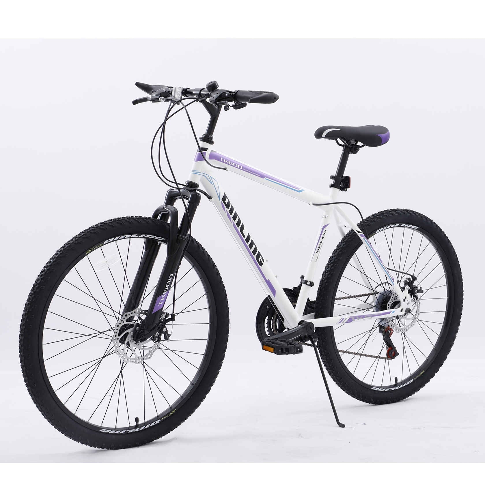 Dinling Mens and Womens 26 inch Mountain Bike with 21 Speed Wheel Purple