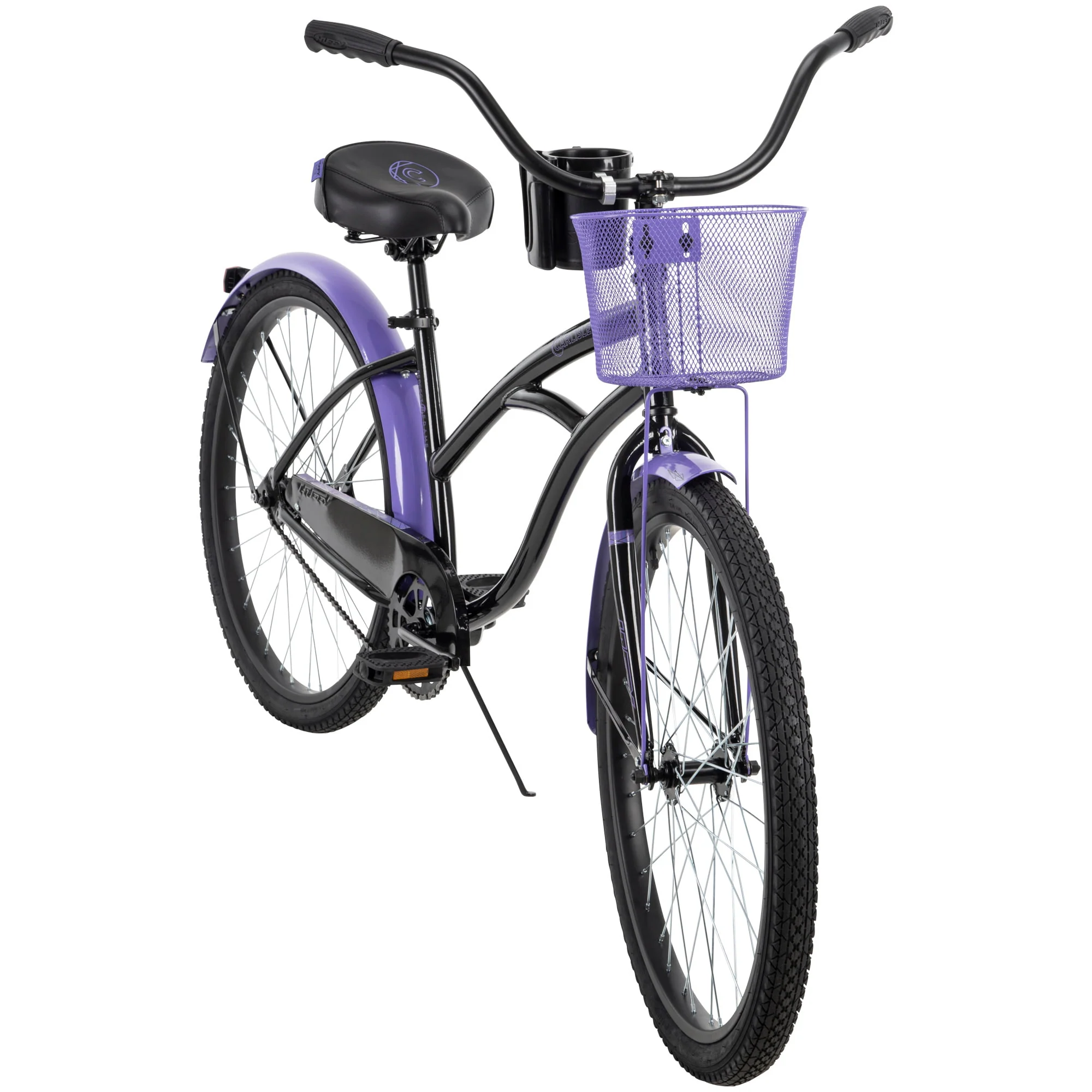 Huffy Carlisle 26-In. Cruiser Bicycle for Women, Black and Purple