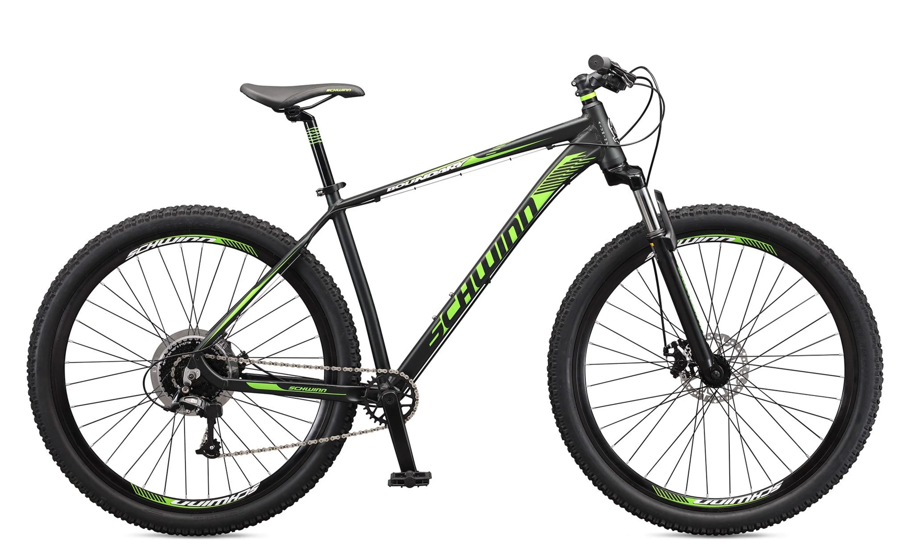 29-in. Boundary Mens Mountain Bike, Black and Green