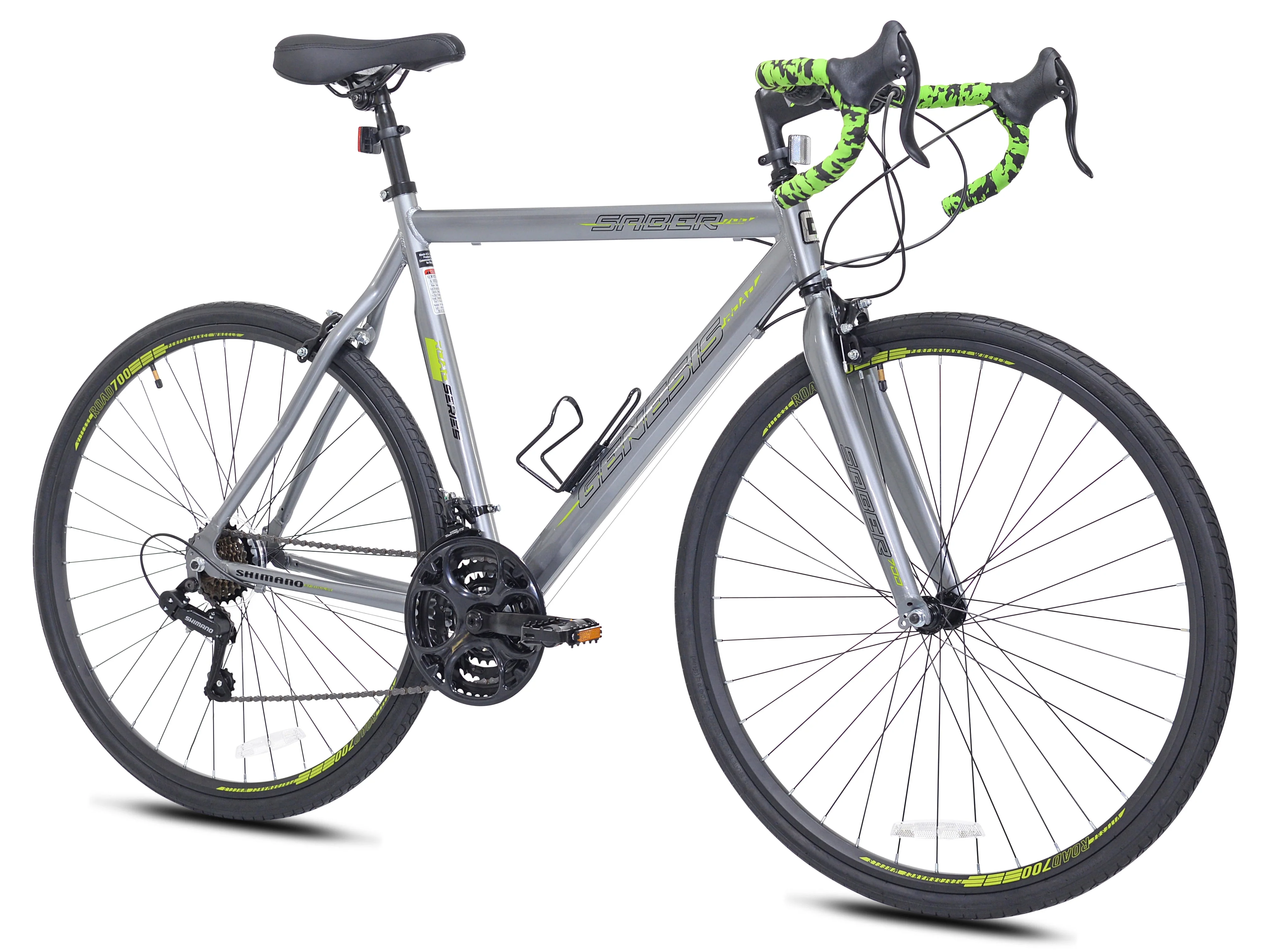 Genesis 700 C Saber Men's Aluminum Road Bike with 21 Speeds, Gray