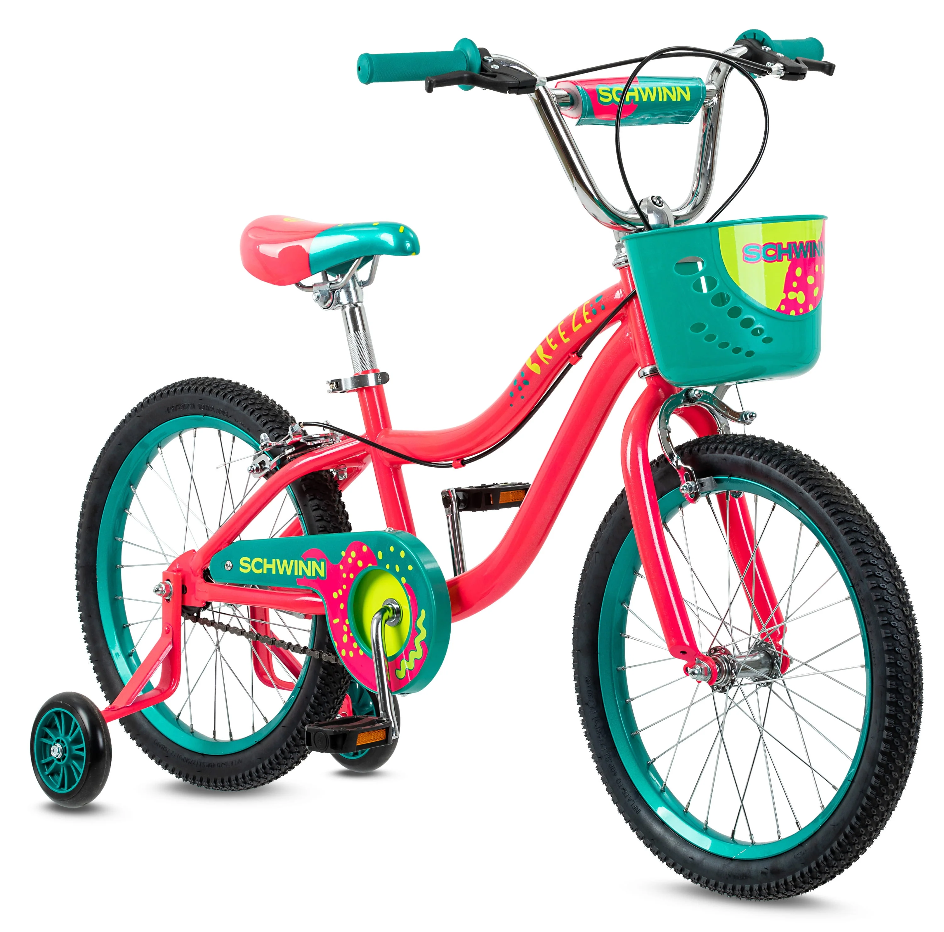 18-in. Breeze Girls Kids Bike with Basket, Pink