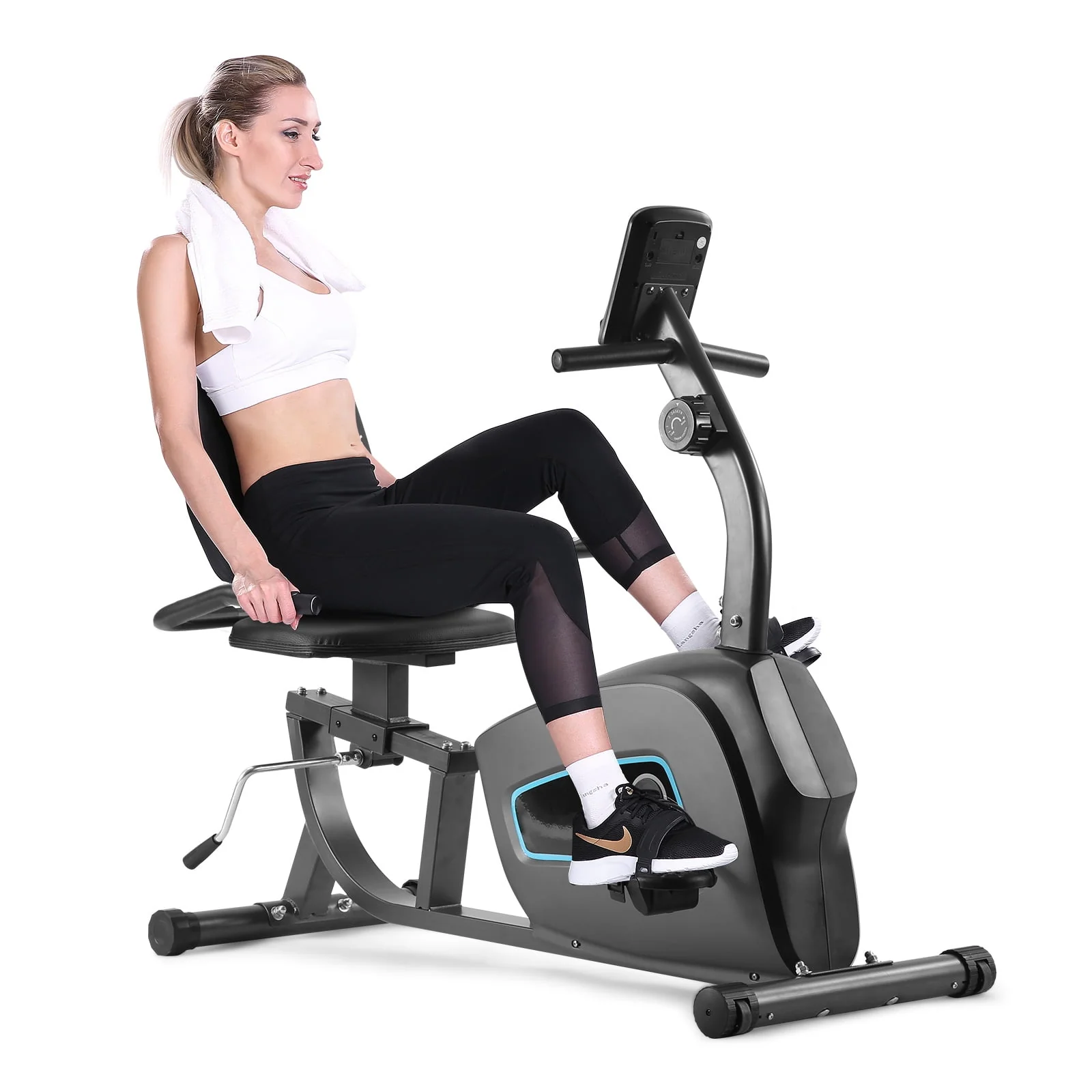 Maxkare Exercise Bike Indoor Recumbent  Exercise Bike Stationary with Adjustable Seat and Resistance Pulse Seat Height Adjustment