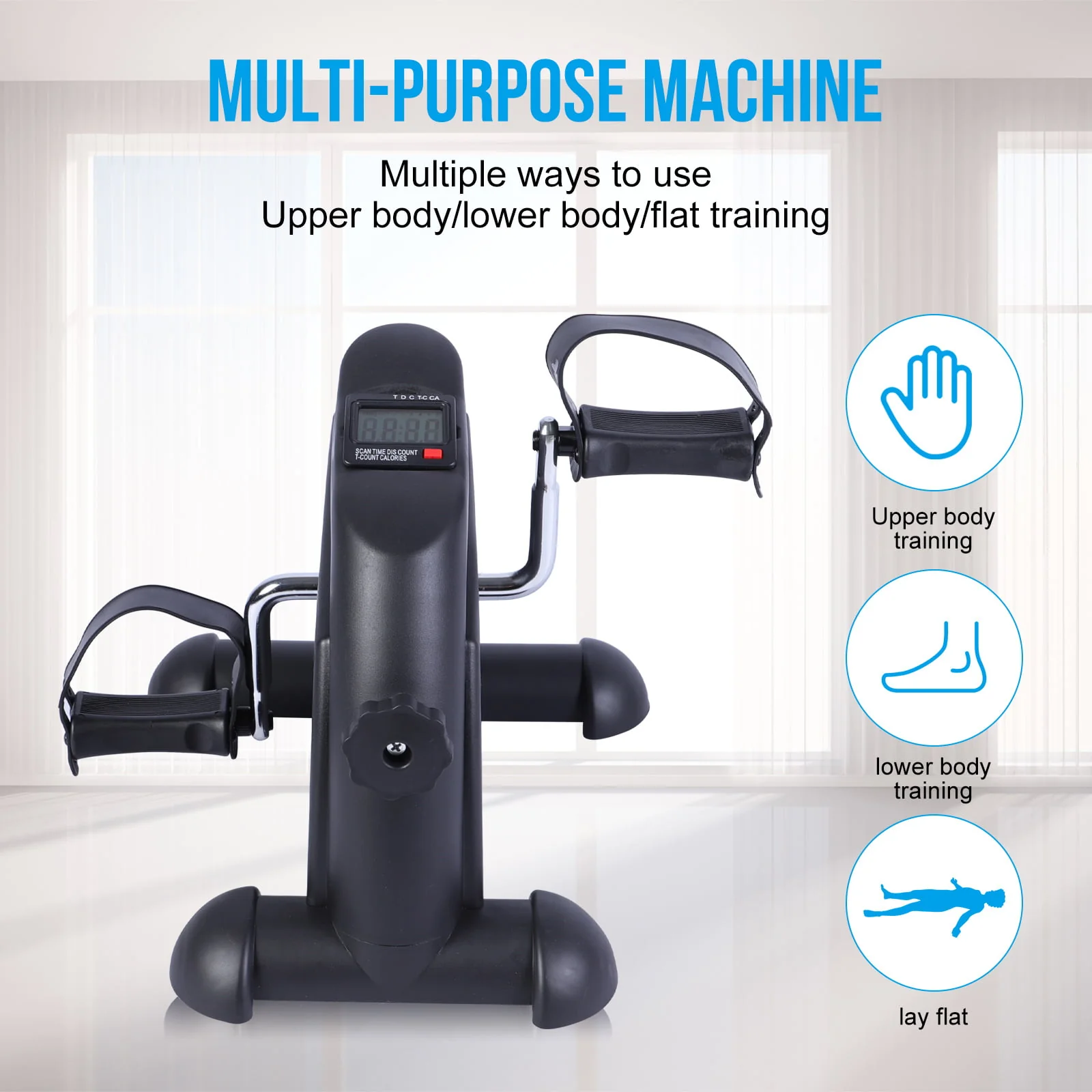 Mini Multi-Functional Stepper, Exercise Bike, Under Desk Pedal Exerciser, Mini Cycle Exercise Bike with Digital LCD Screen for Leg Arm and Knee in Home Office