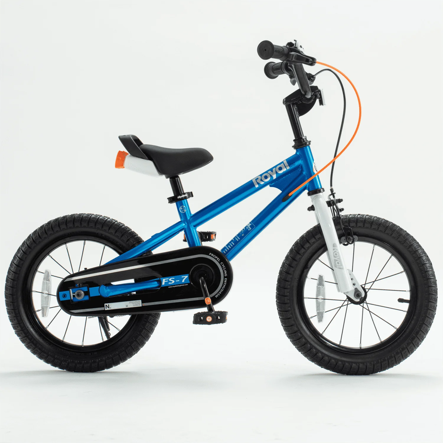 Royalbaby Freestyle 7 Kids Bike Toddlers 14 Inch Wheel Dual Handbrakes Bicycle Beginners Boys Girls Ages 3-5 Years, Kickstand and Water Bottle Included, Blue