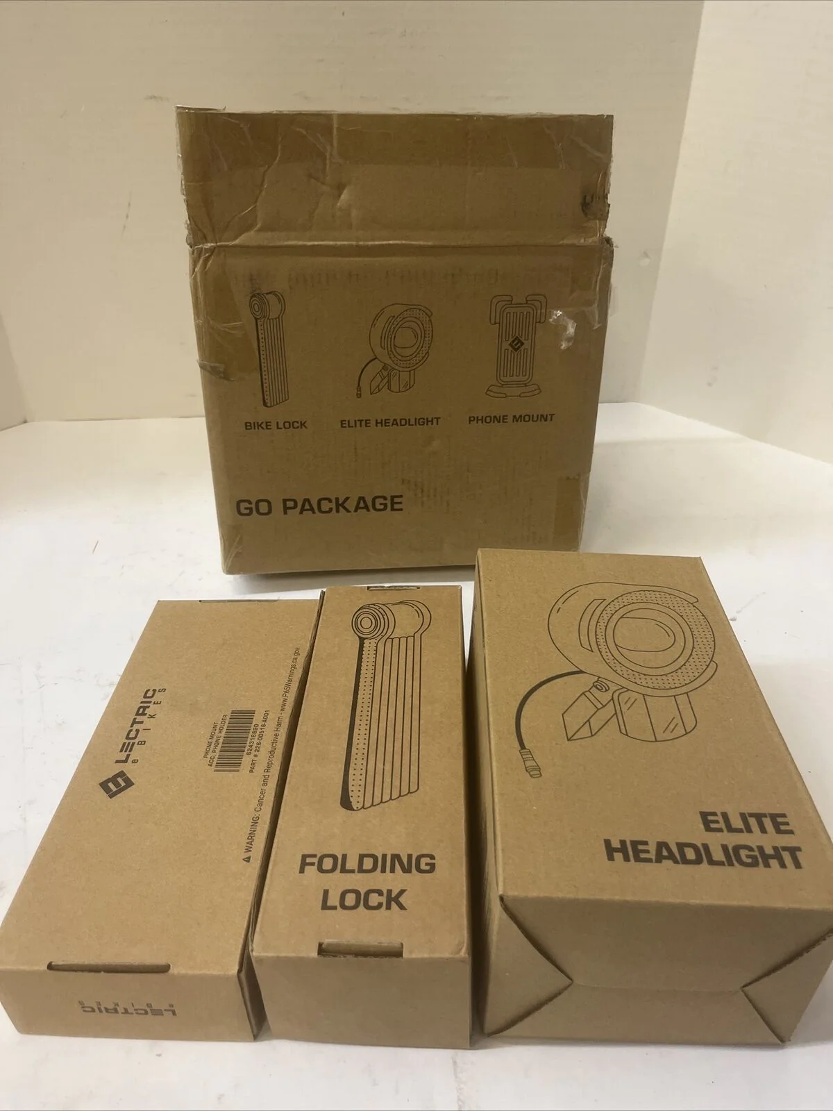 Lectric Bike Go Package Bike Lock, Elite Headlight , Phone Mount