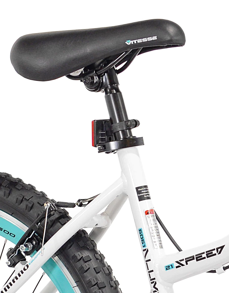 Bicycle 26 In. KZR Mountain Women's Bike, White and Teal Rim