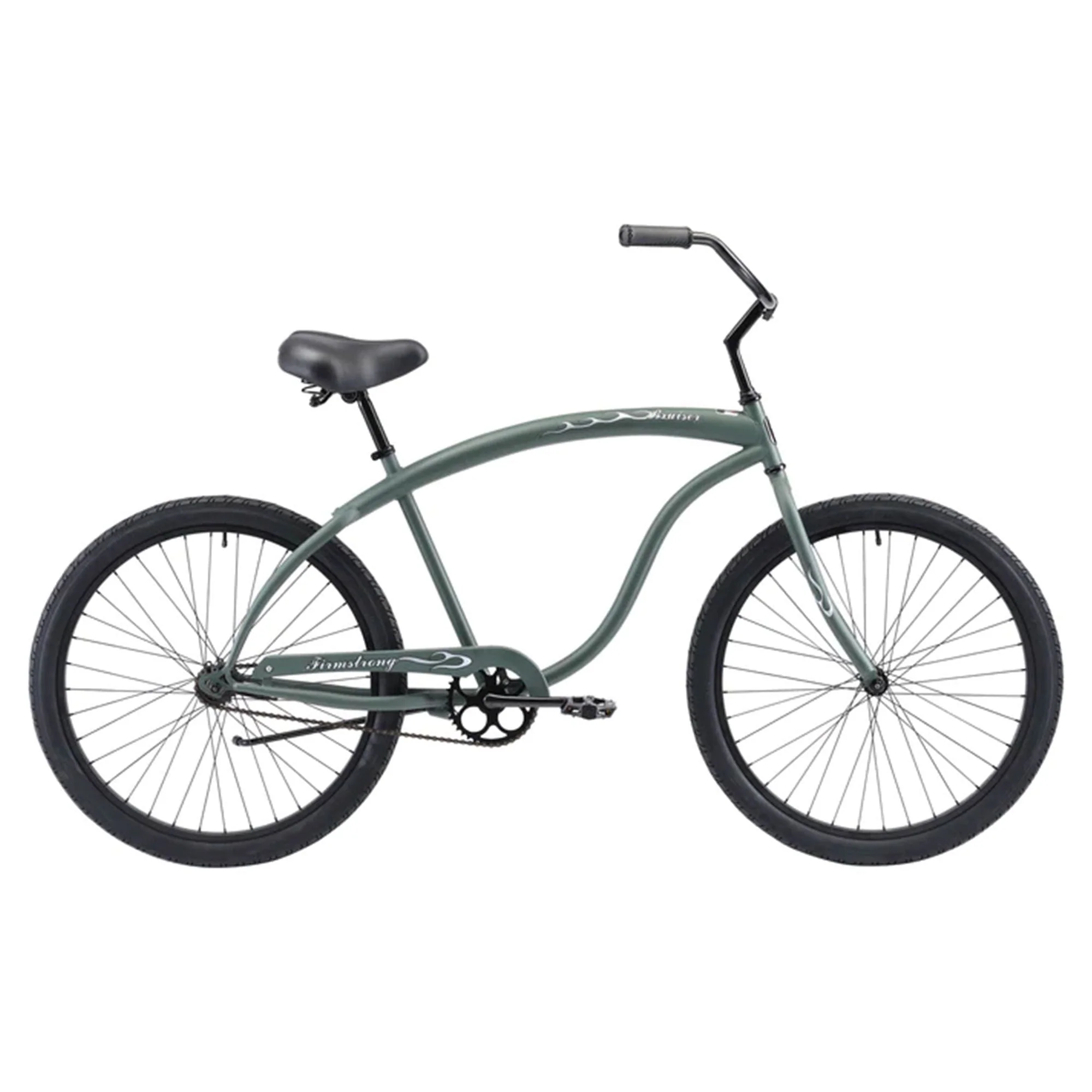 Firmstrong Bruiser Single Speed Men's 26 In Beach Cruiser Bike, Army Green